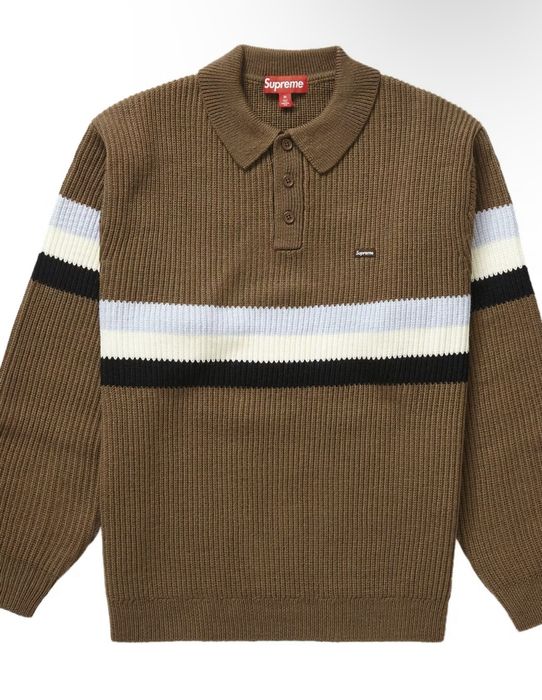 Supreme Supreme Small Box Polo Sweater Dark Brown | Grailed
