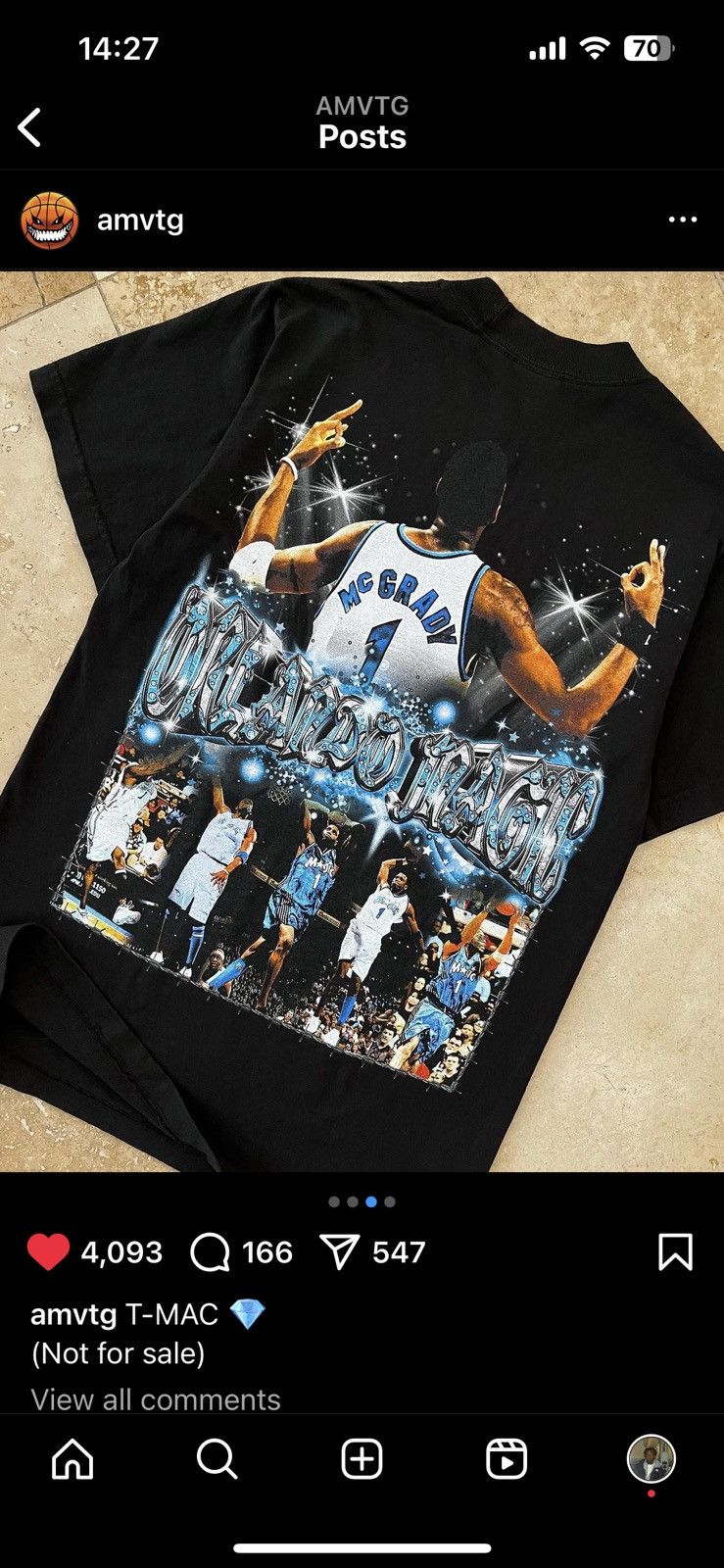 Vintage A.M. Vintage Tracy McGrady T Shirt Size US M / EU 48-50 / 2 - 5 Thumbnail