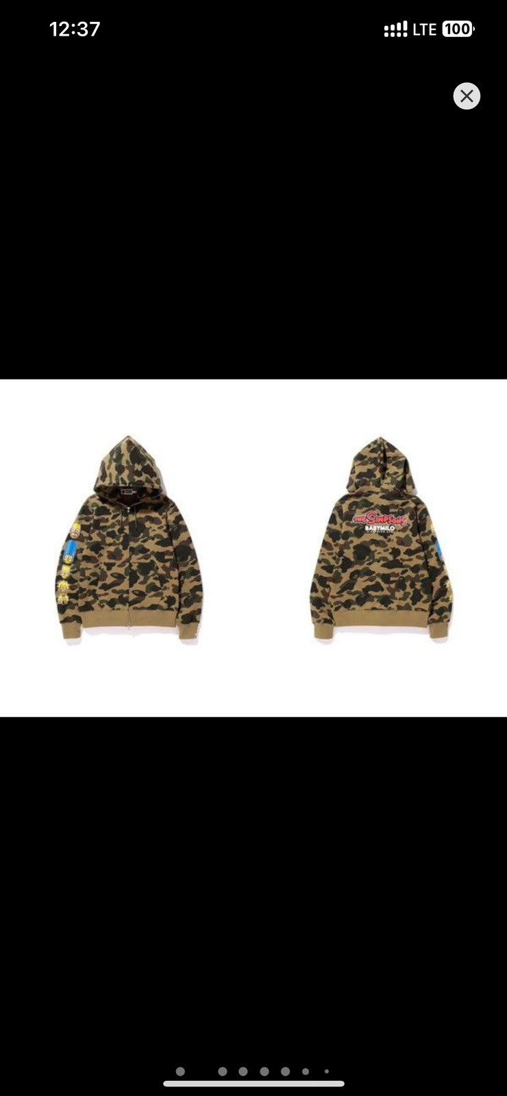 Bape Bape x The Simpsons Sleeve Logo Green Camo Full Zip Hoodie Size US S / EU 44-46 / 1 - 1 Thumbnail