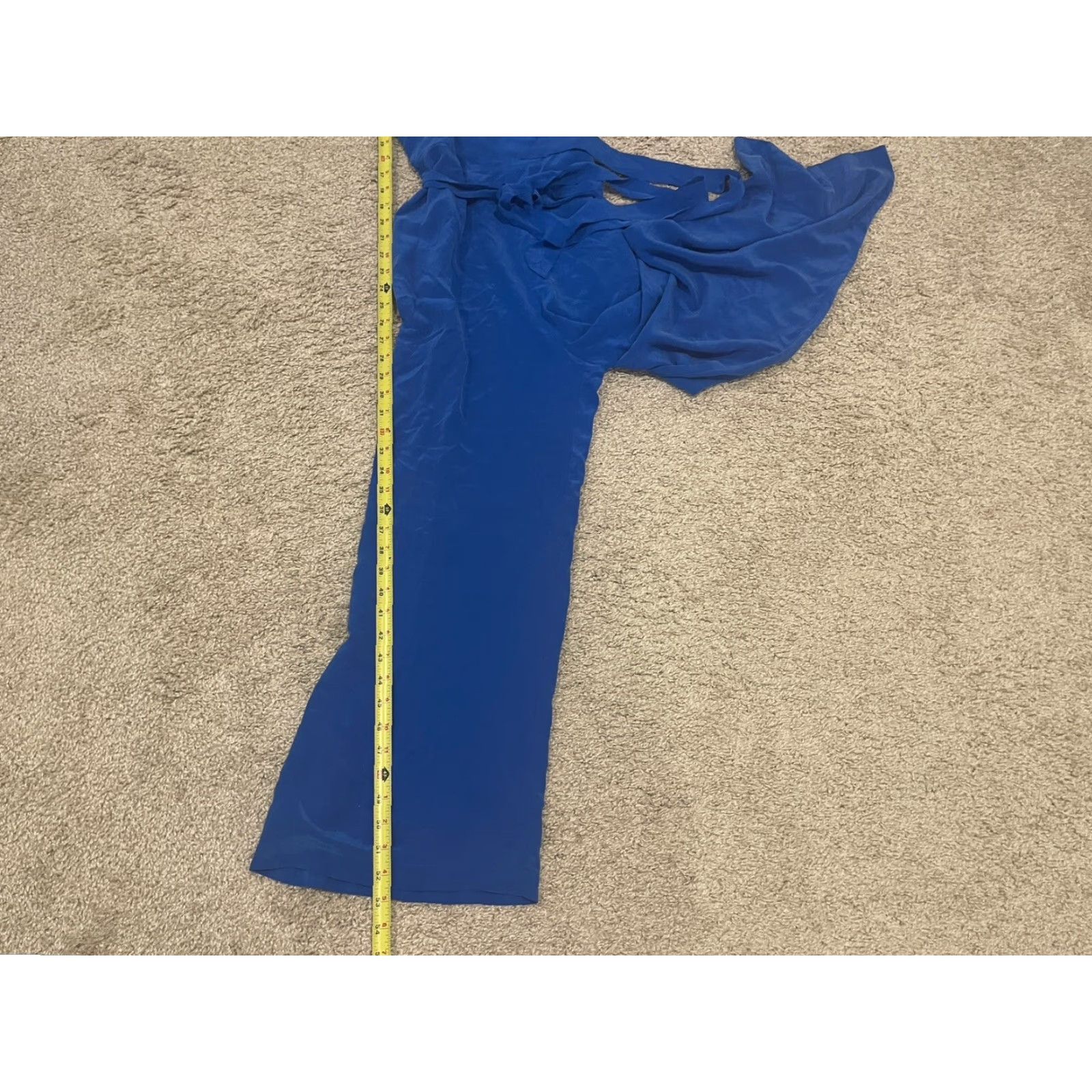 L'AGENCE VINTAGE L'AGENCE Silk Jumpsuit Women's Size 8 Sleeveless Blue 90s Party Dress Size 30" / US 8 / IT 44 - 4 Thumbnail