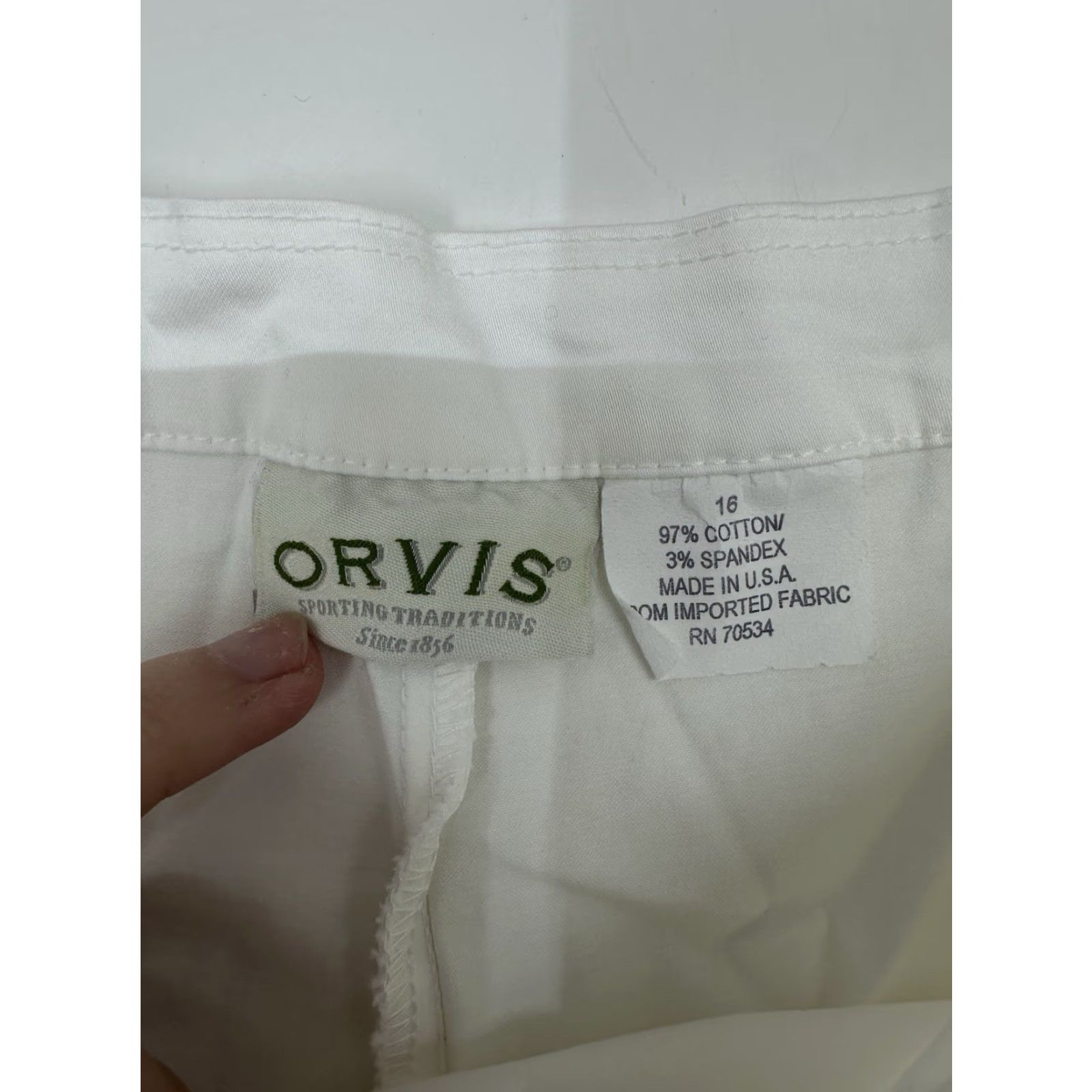 Orvis Orvis Womens Pants Size 16 White Side-Button City Pants USA Made Size 38" / US 16 / IT 52 - 3 Thumbnail