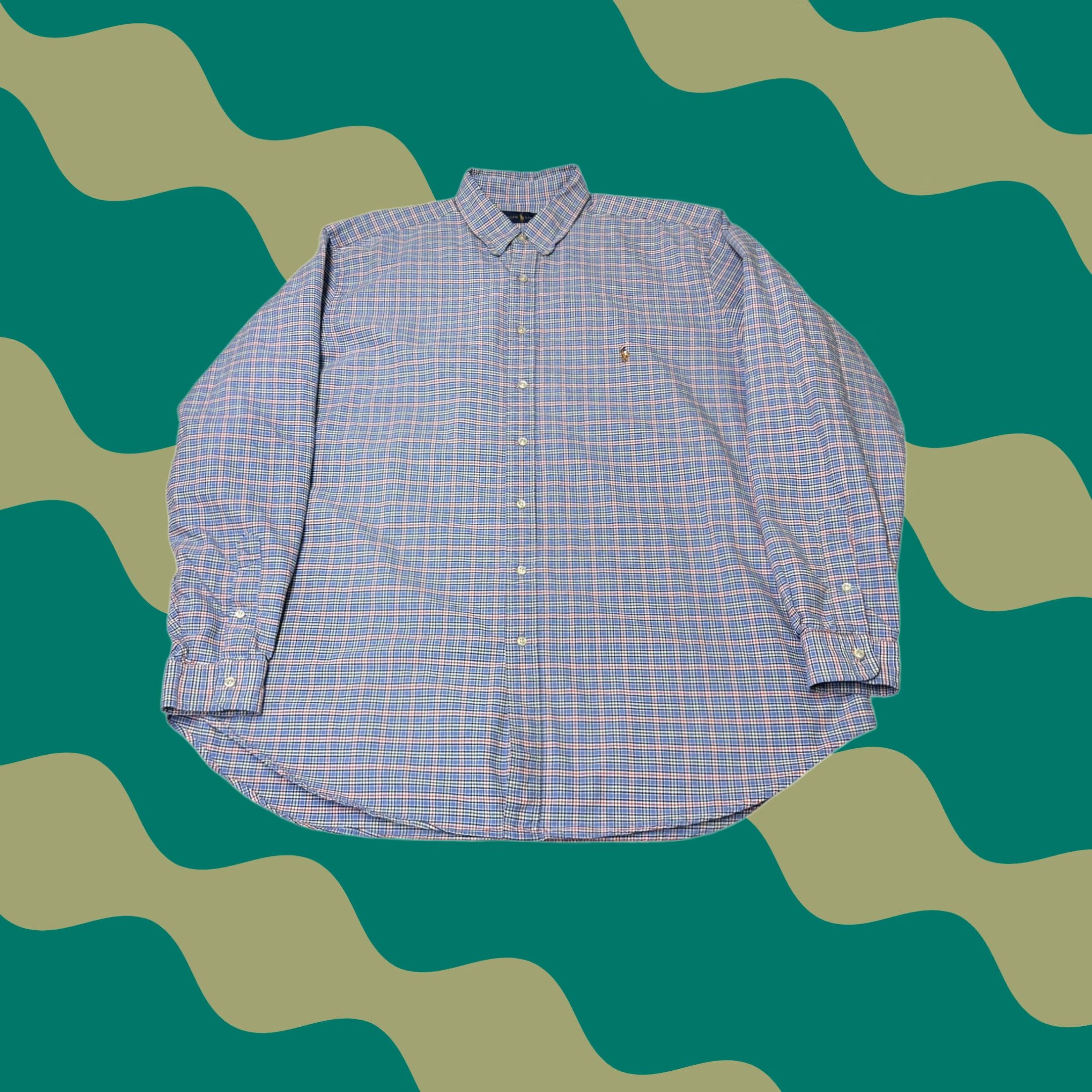 Ralph Lauren Ralph Lauren Mens 2XLT Tall Blue Plaid Button-Down Shirt Long Sleeve Cotton Pony Shirt Size US XXL / EU 58 / 5 - 1 Thumbnail