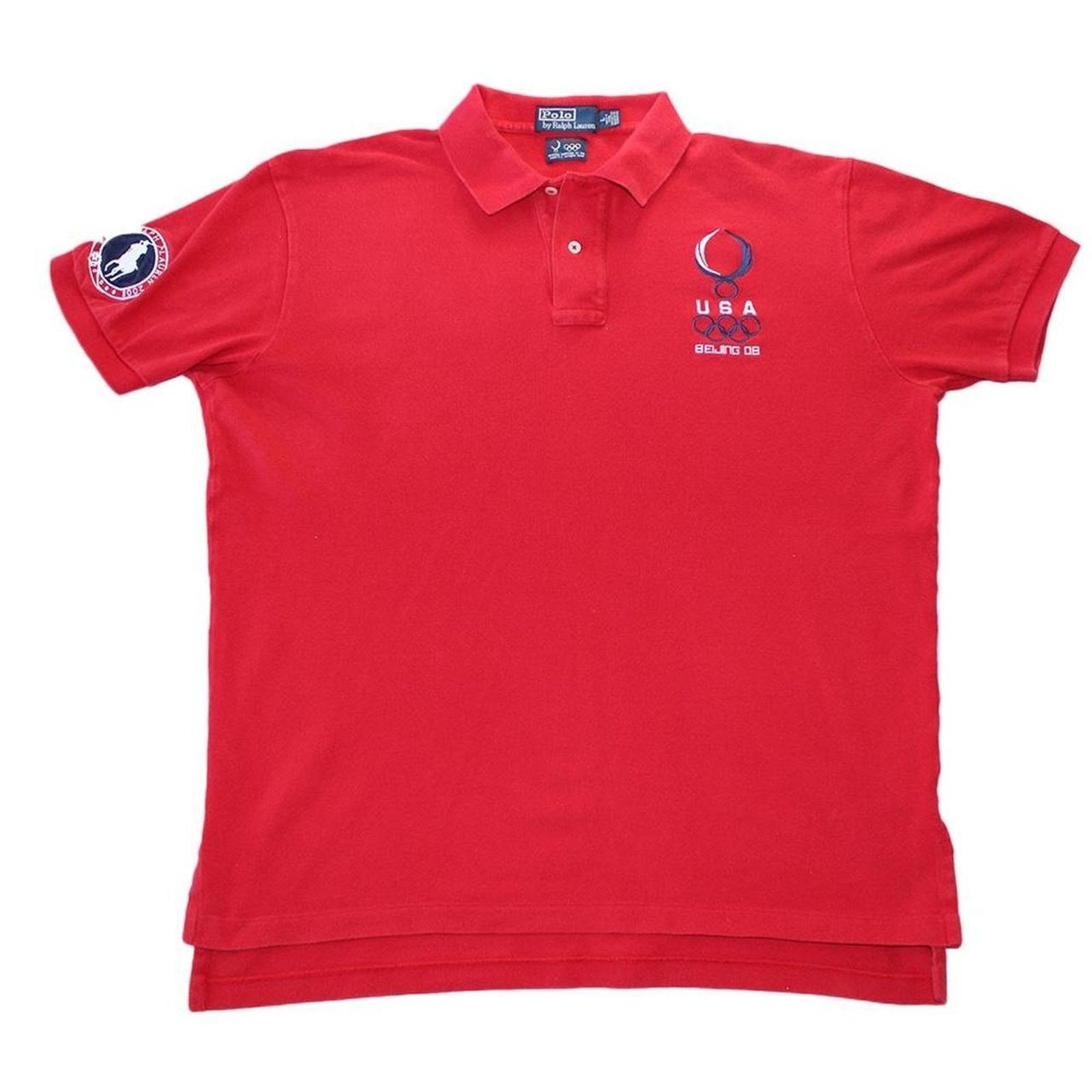 Polo Ralph Lauren Y2K 2008 Red Beijing Olympics USA Ralph Lauren Polo Size US L / EU 52-54 / 3 - 3 Thumbnail