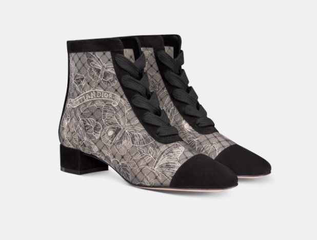 Dior o1w1db11124 Naughtily-D Ankle Boots in Black & Gold Size US 12 / IT 42 - 2 Thumbnail