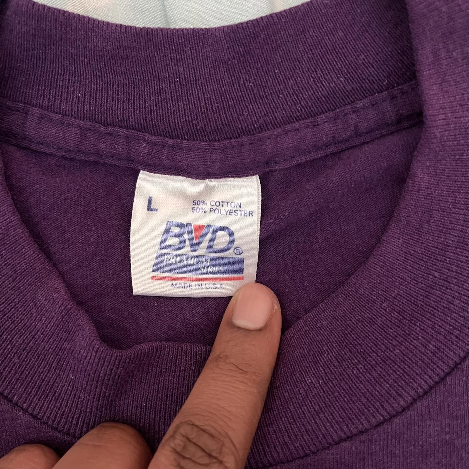 Designer VTG 90s BVD Brand Plain Front Pocket Single Stitch Tee Size US L / EU 52-54 / 3 - 5 Thumbnail