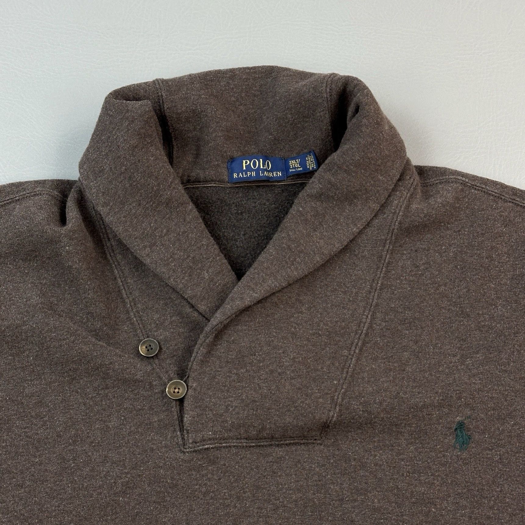 Polo Ralph Lauren Polo Ralph Lauren Sweater Mens 3XLT Brown Shawl Collar Elbow Patch Preppy Casual Shirt Size US XXL / EU 58 / 5 - 2 Thumbnail