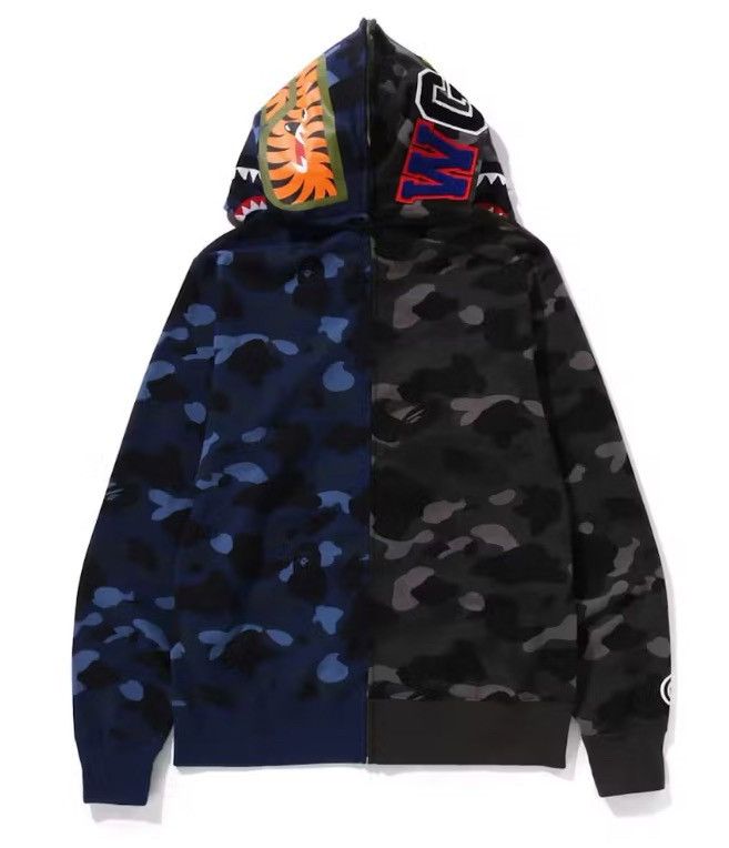 Bape Bape Color Camo Separate Shark Full Zip Hoodie Black / Blue Size US M / EU 48-50 / 2 - 2 Thumbnail