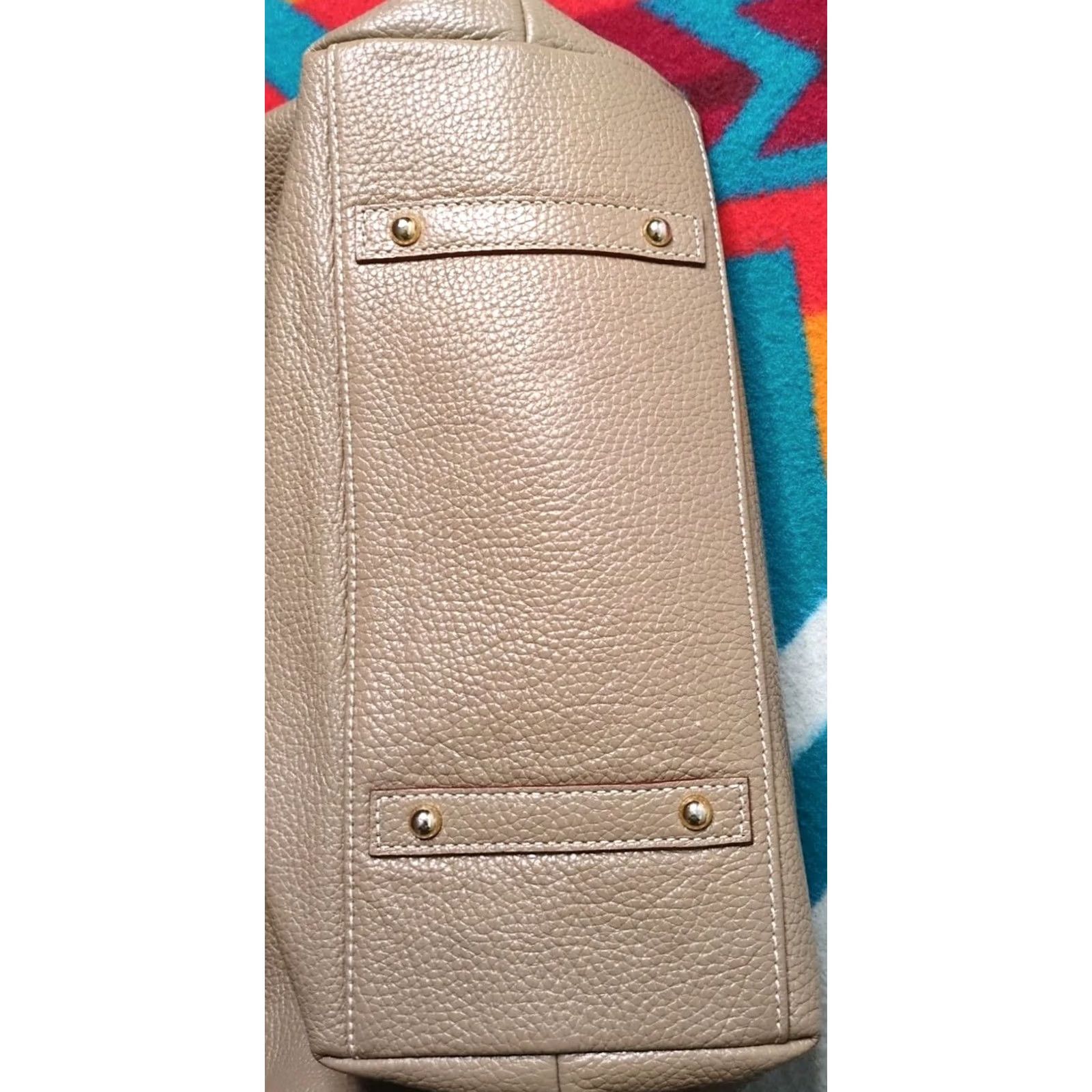 Dooney & Bourke Dooney & Bourke Hobo Logo Lock Pebble Grain Leather Beige Pink 12x16x6" Women Bag Purse Handbag Strap Pebble Finish Classic Designer Size ONE SIZE - 6 Thumbnail