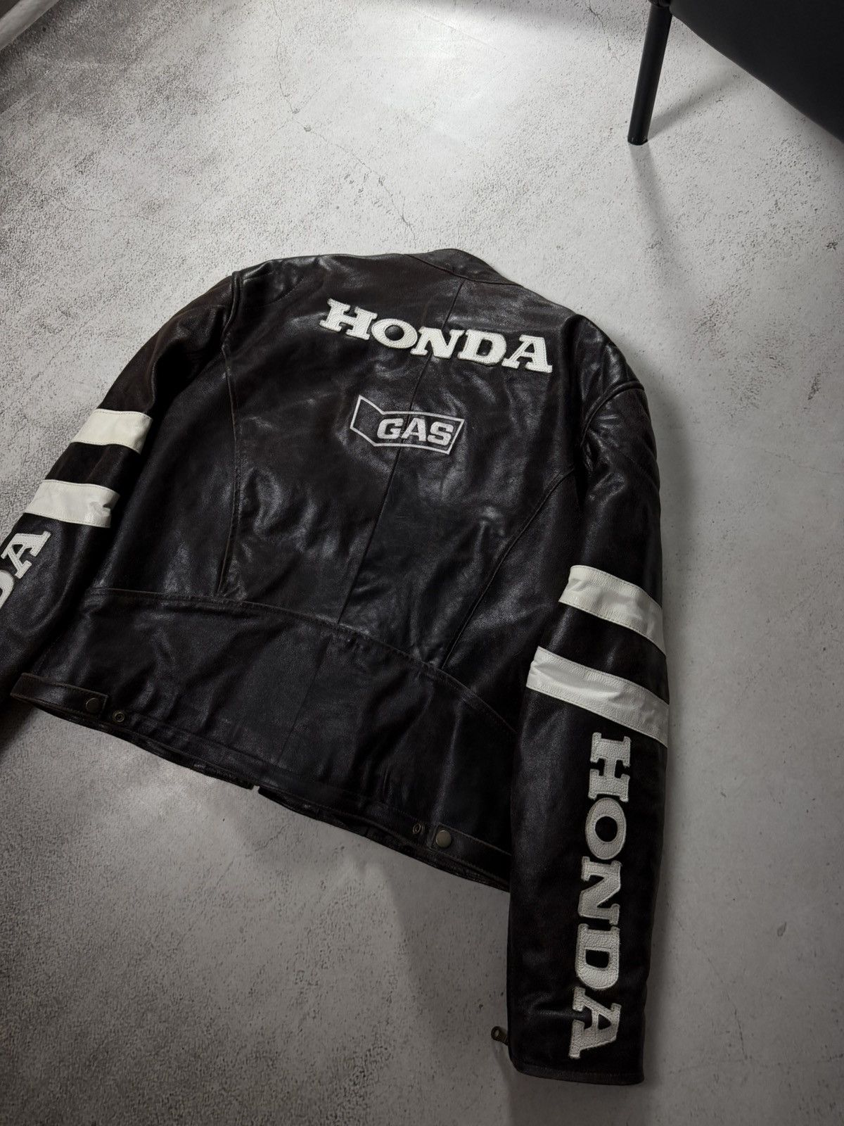 Honda Honda Gas Real Leather Vintage Racing Avantgarde Jacket Size US L / EU 52-54 / 3 - 15 Thumbnail