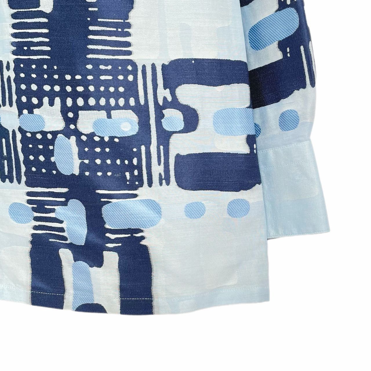 Hermes Hermes Blue Irregular Pattern Shirt K26WX Size US S / EU 44-46 / 1 - 4 Thumbnail