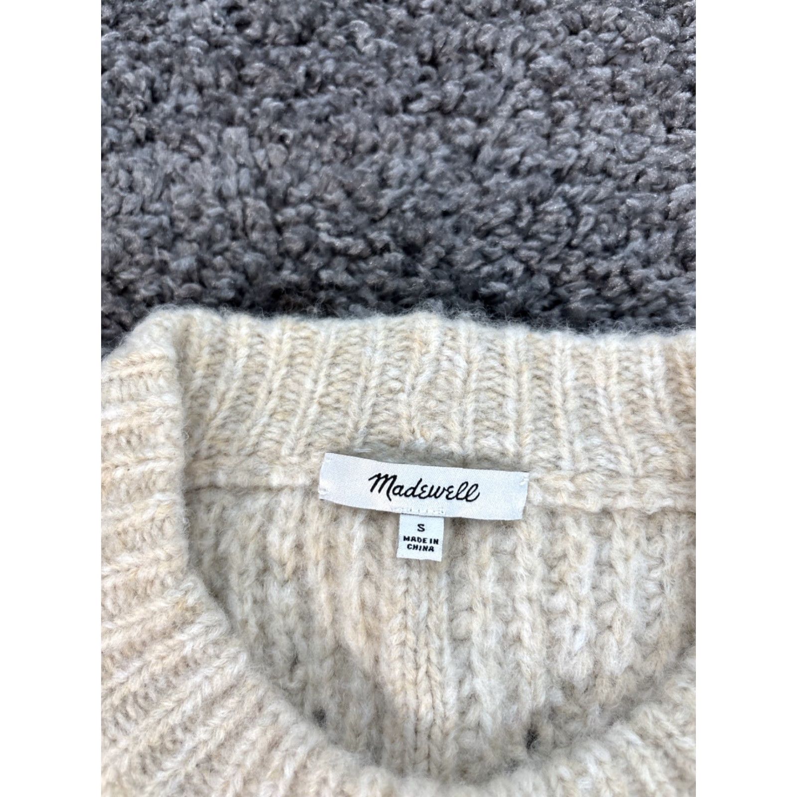 Madewell Madewell Vest Women Sleeveless Pointelle Cable Knit Sweater Small Ivory Size S / US 4 / IT 40 - 4 Thumbnail