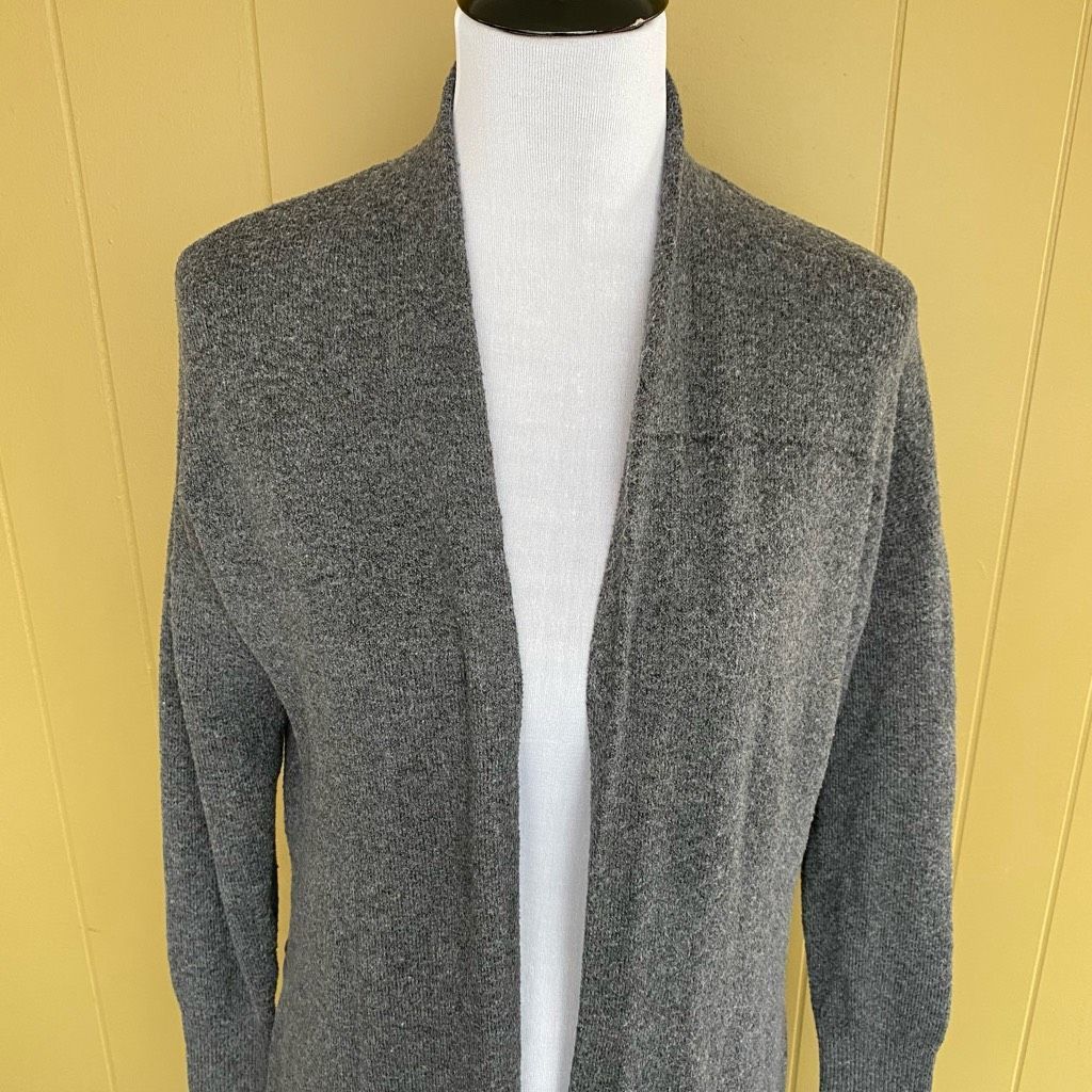 Other Prologue women S long open front cardigan w/side slits grey Size S / US 4 / IT 40 - 3 Thumbnail
