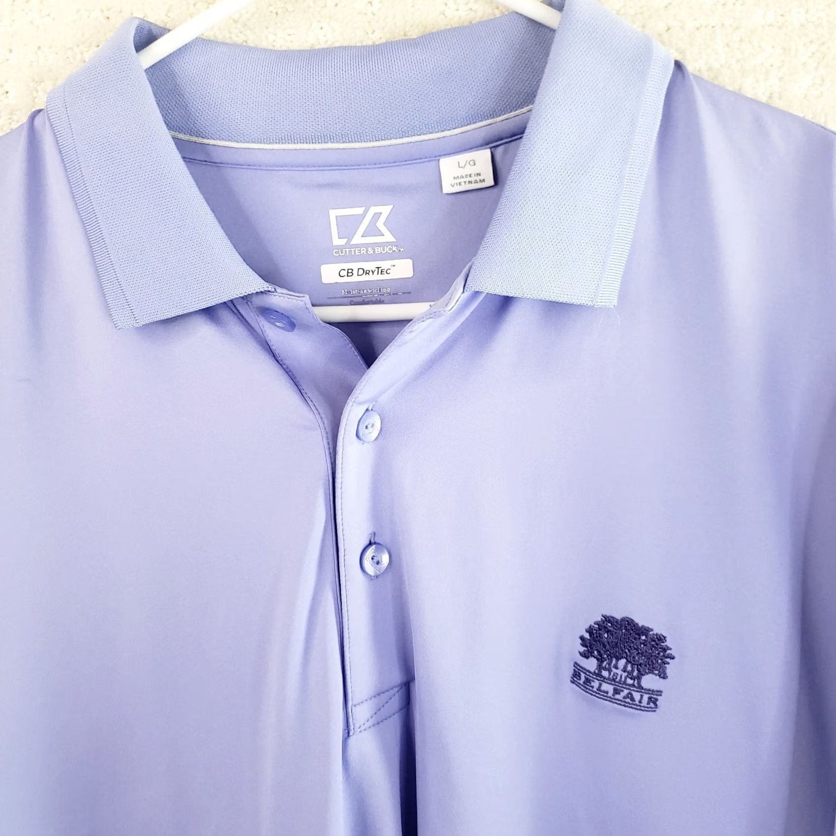 Cutter & Buck Cutter Buck Golf Polo Shirt Adult L Purple Short Sleeve Belfair Logo Mens Size US L / EU 52-54 / 3 - 3 Thumbnail
