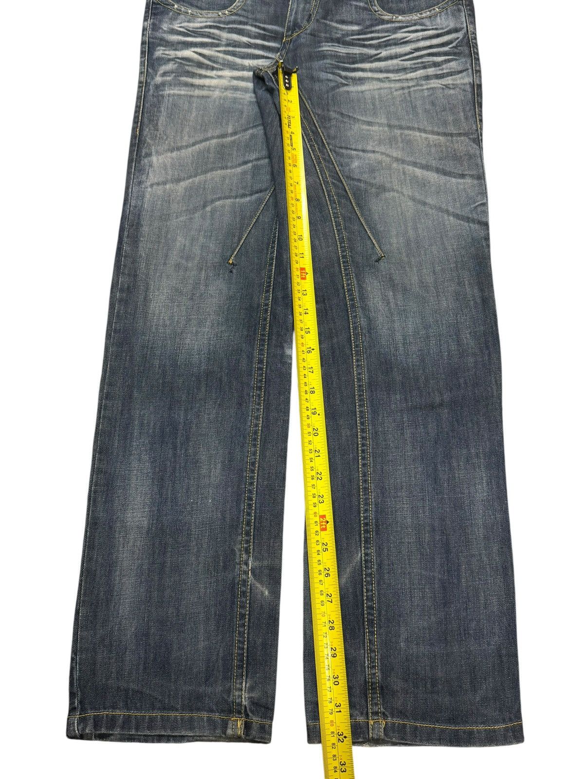 14th Addiction Vintage Y2K Japanese Brand Faded Wash Whiskers Spiral Leg Size US 34 / EU 50 - 9 Thumbnail