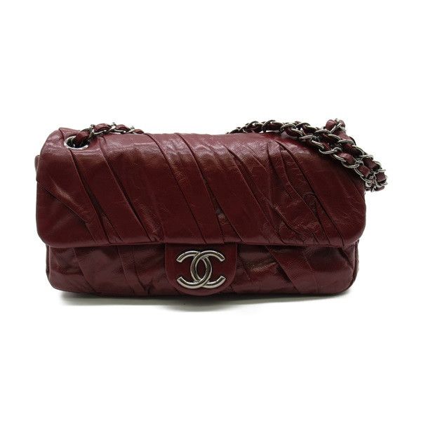 image of Chanel Cc Glazed Twisted Medium Flap Bag in Red, Women's