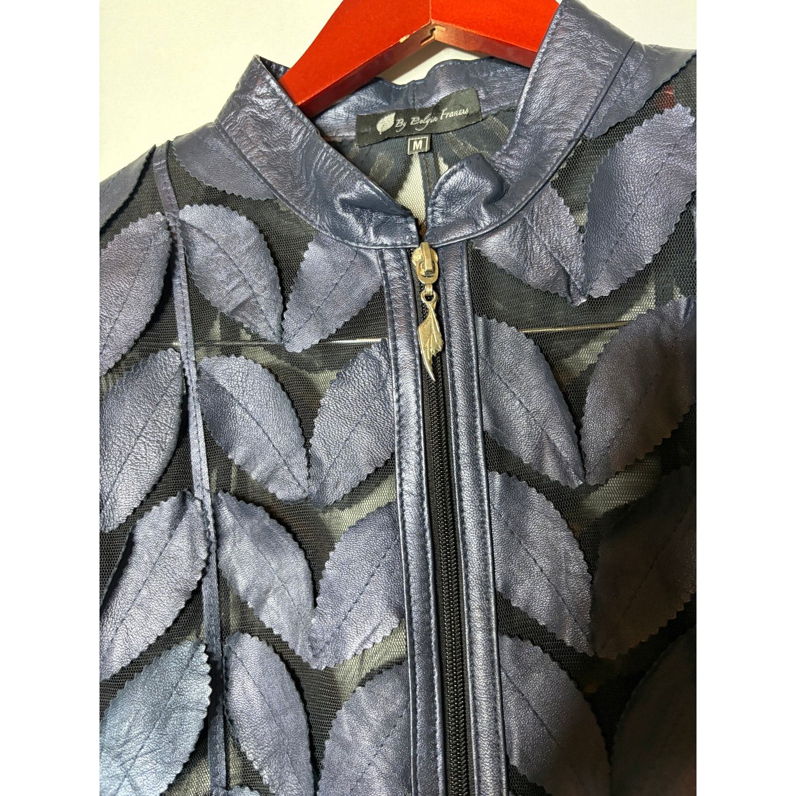 Other By Belgin Francis Navy blue Leather Leaf Jacket sz M Size M / US 6-8 / IT 42-44 - 4 Thumbnail
