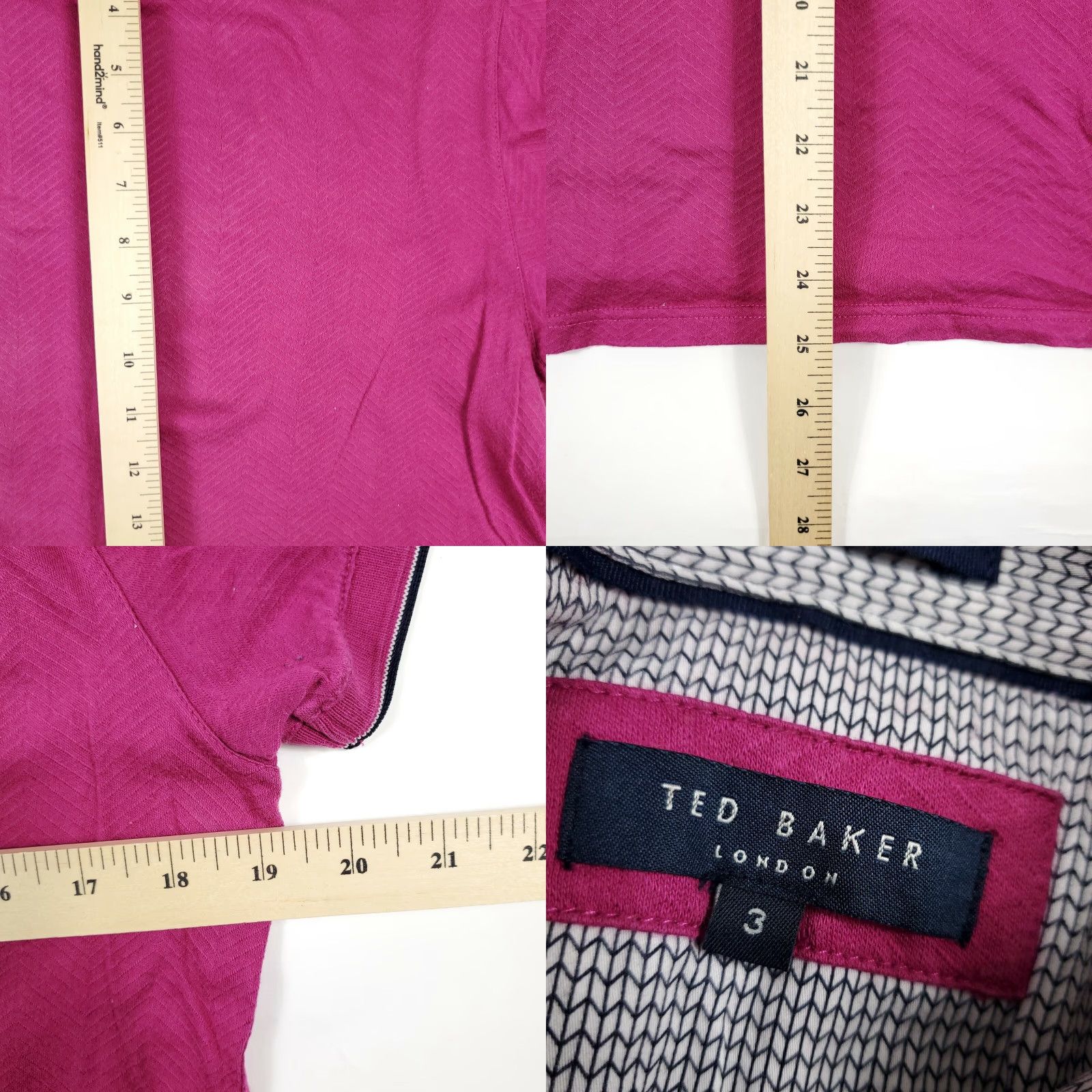 Ted Baker TED BAKER Pink Short Sleeve Polo Shirt Size 3 Mens Preppy Golf Rugby Stained Size US S / EU 44-46 / 1 - 8 Thumbnail