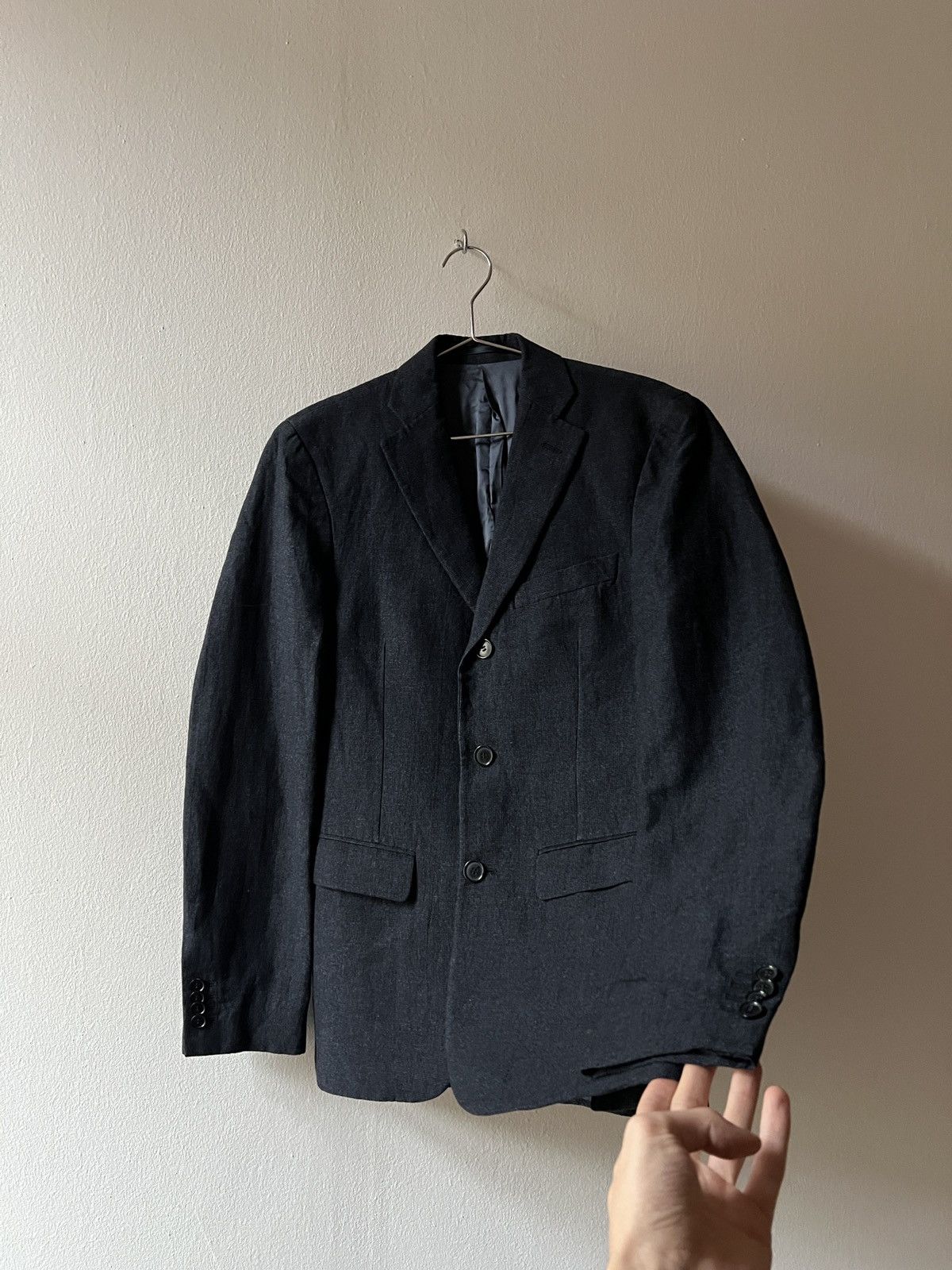 Acne Studios Acne Studios SS13 Black Linen Blazer Jacket Size 48R - 1 Thumbnail