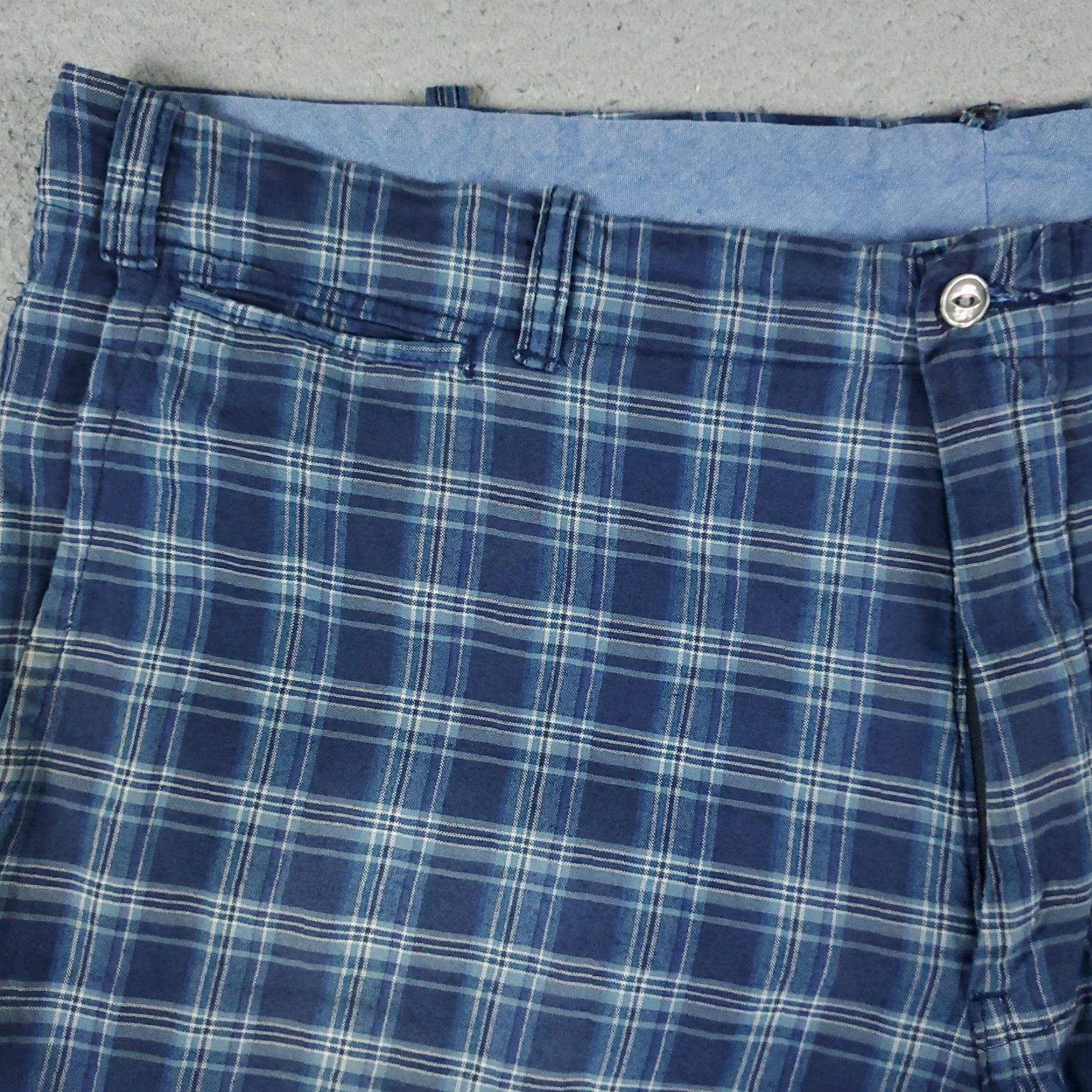 Ralph Lauren VINTAGE Ralph Lauren Shorts Men 40 Waist Blue Plaid Casual Flat Front Chino Size US 40 / EU 56 - 2 Thumbnail