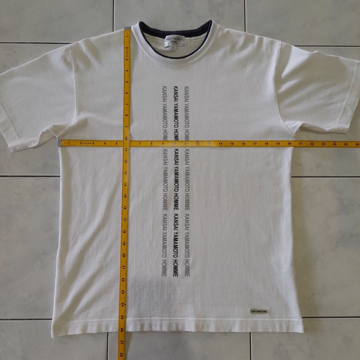 Kansai Yamamoto Vintage Kansai Yamamoto Homme Logo Stripe Tee Japan Designer Size US L / EU 52-54 / 3 - 19 Thumbnail