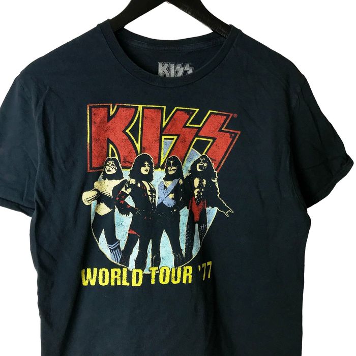 Tour Tee Kiss World Tour T Shirt Black L Large Rock Band Graphic Tee