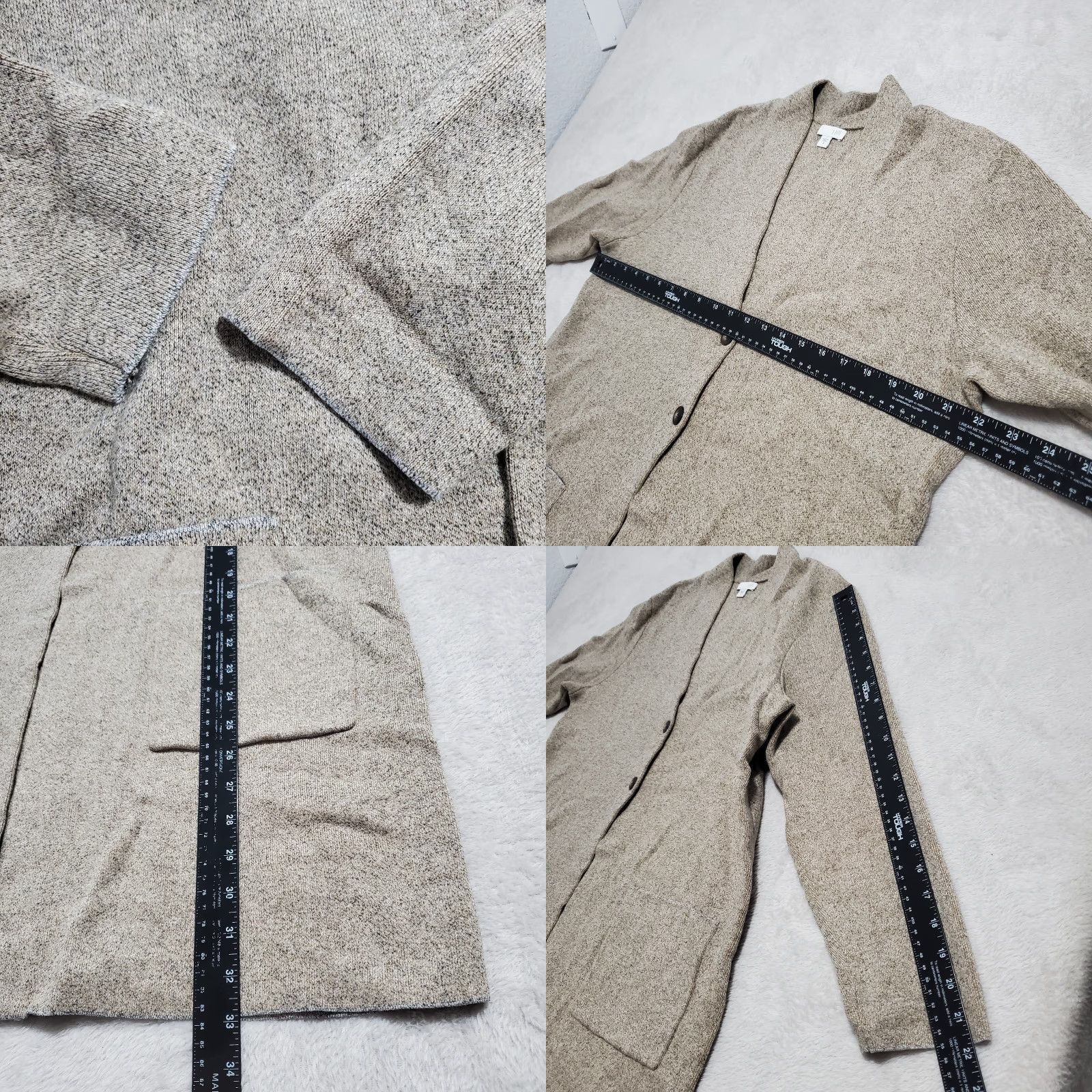 J. Jill J Jill Cardigan Women M Brown Marled 2 Button Long Sweater Pockets Layering Size M / US 6-8 / IT 42-44 - 8 Thumbnail