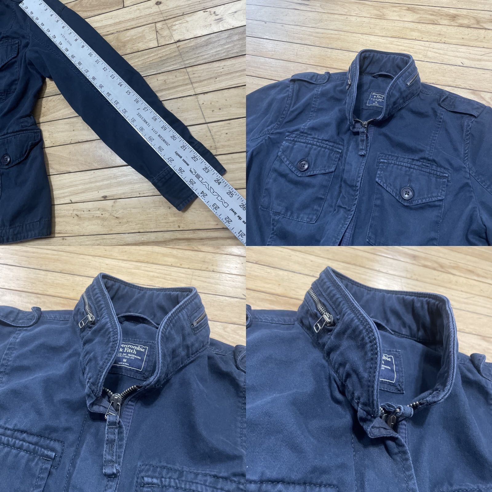 Abercrombie & Fitch VINTAGE Abercrombie & Fitch Military Field Full Zip Cargo Jacket Adult Medium Blue Size US M / EU 48-50 / 2 - 9 Thumbnail