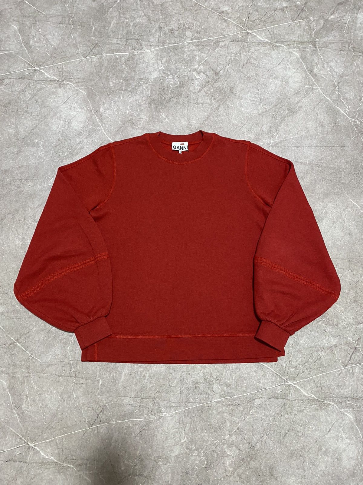 Ganni Rare Ganni Oversized Sleeve Sweashirt Made in Portugal Red Size XS / US 0-2 / IT 36-38 - 2 Thumbnail