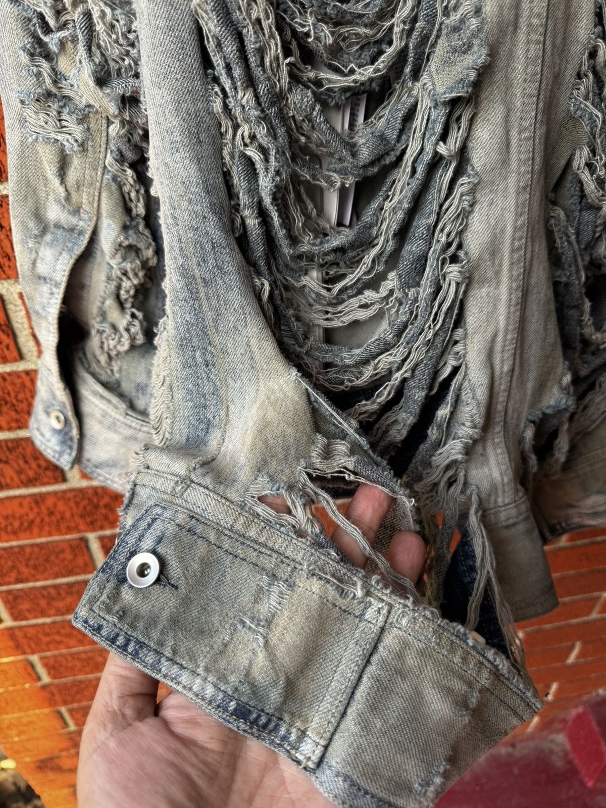Rick Owens Rick Owens Jumbo Worker Jacket Shredded Denim Shredded M NWT Size US M / EU 48-50 / 2 - 3 Thumbnail