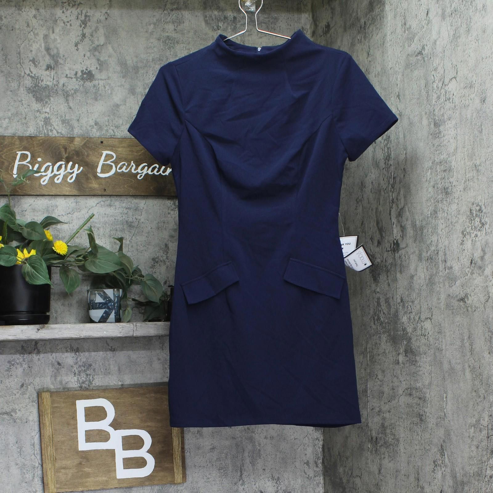 Other Nwt B. Darlin Mockneck Mini Dress 45uap84 Navy Blue 9/10 Size M / US 6-8 / IT 42-44 - 1 Thumbnail