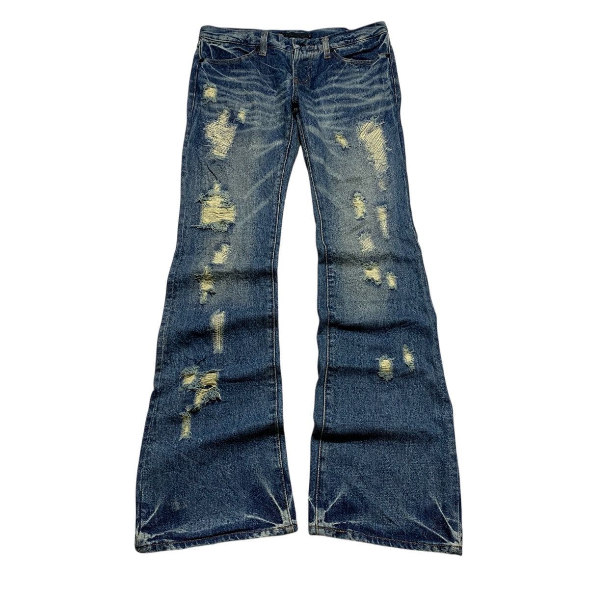 Gostar De Fuga Flared Clawmark Mudwash Distressed Jeans