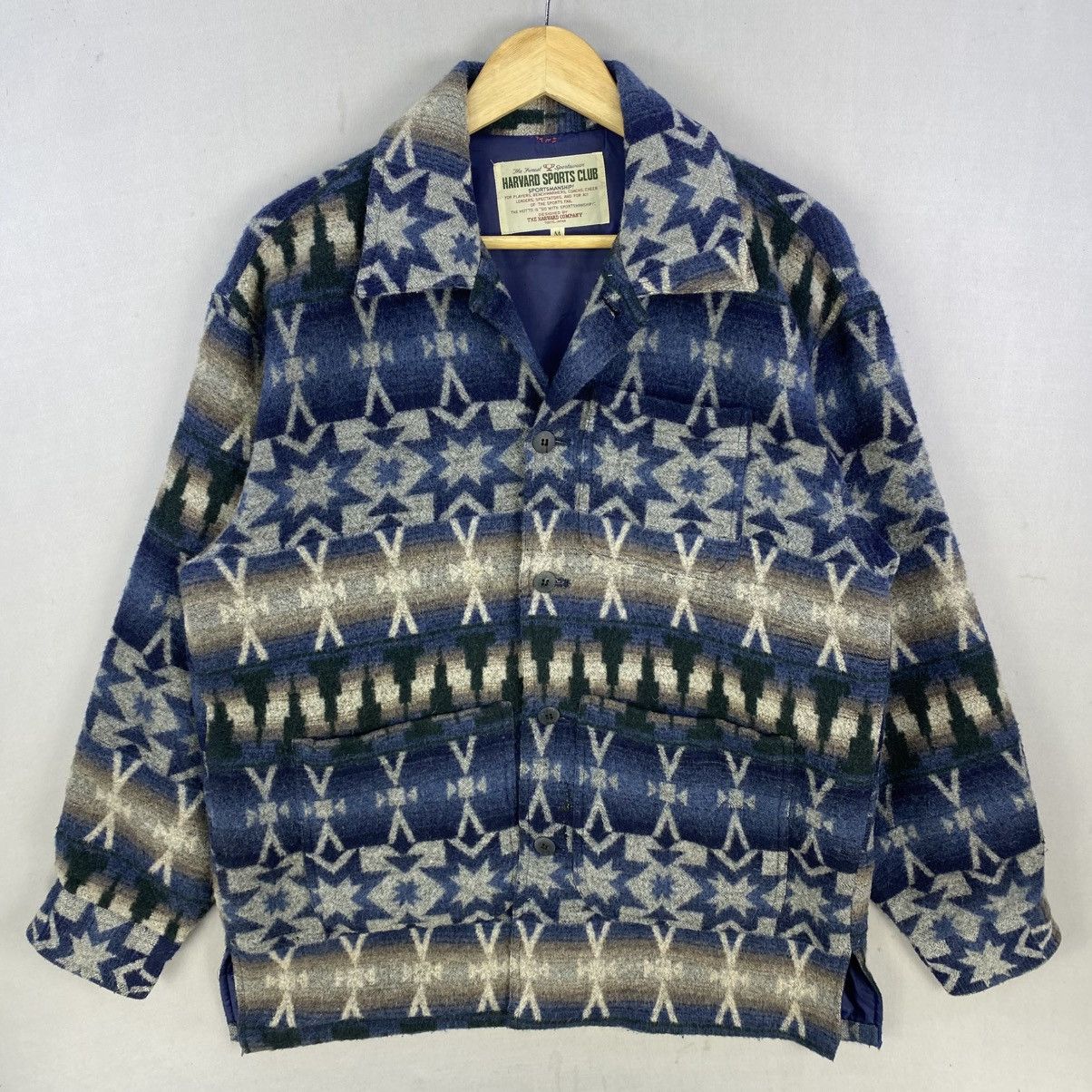 Japanese Brand Harvard Sport Club Vintage Aztec Pattern Fleece Shirt Jacket Size US M / EU 48-50 / 2 - 1 Thumbnail