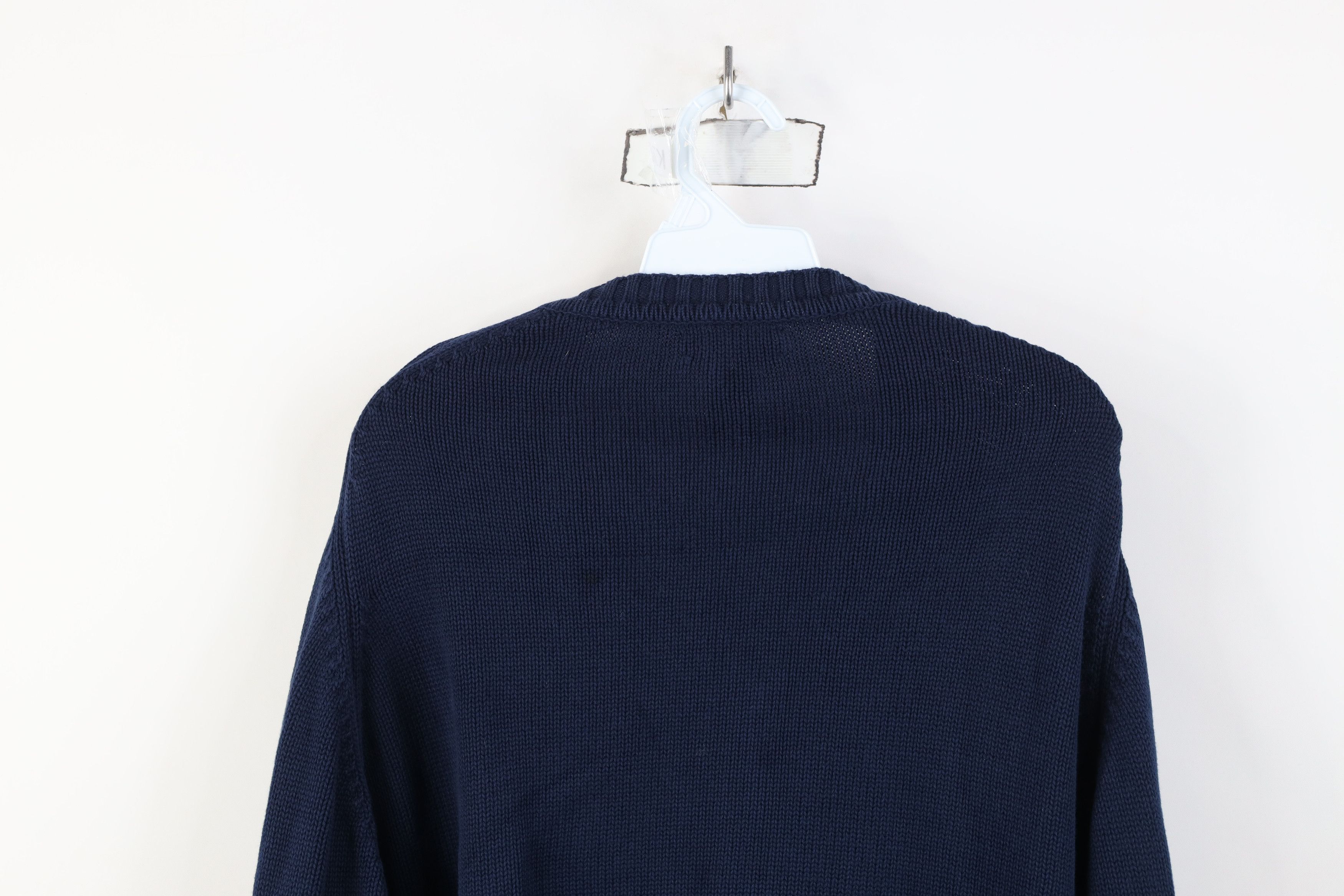 Lands' End Vintage 90s Lands End Ribbed Knit V-Neck Sweater Blue USA Size US L / EU 52-54 / 3 - 13 Thumbnail