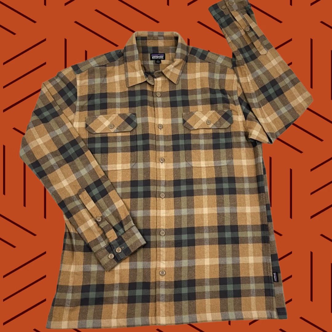 Patagonia Patagonia Fjord Flannel Shirt Mens L Brown Plaid Organic Cotton Button Up Hiking Size US L / EU 52-54 / 3 - 1 Thumbnail