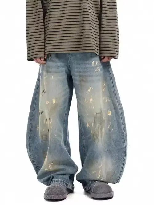 Japanese Brand Kimaya x Kouno Washed baggy ripped jeans Size US 27 - 5 Thumbnail