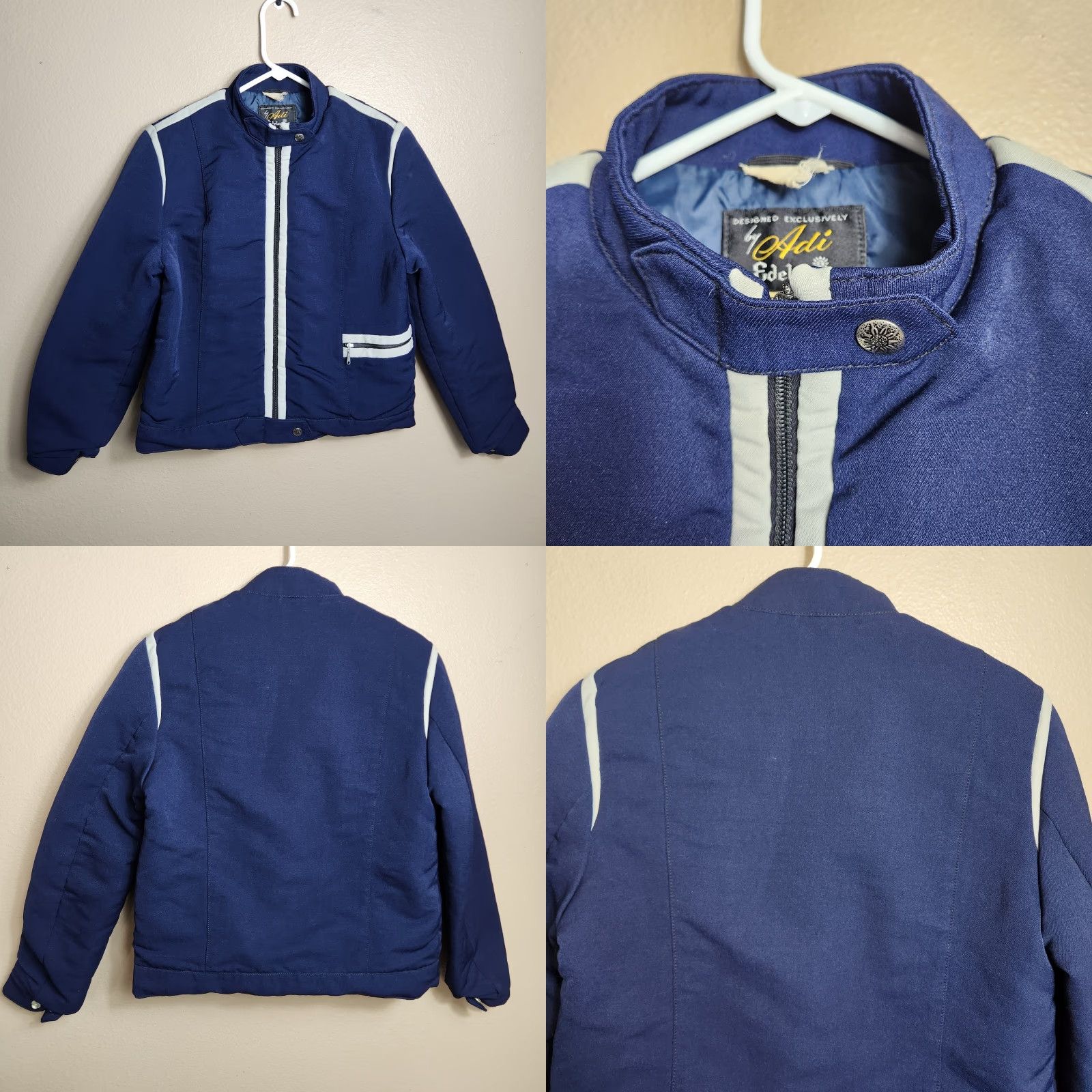 Vintage VINTAGE Adi for Edelweiss Jacket Navy L Union Made In Munich Men Short Zip Pockets Insulated Size US L / EU 52-54 / 3 - 8 Thumbnail