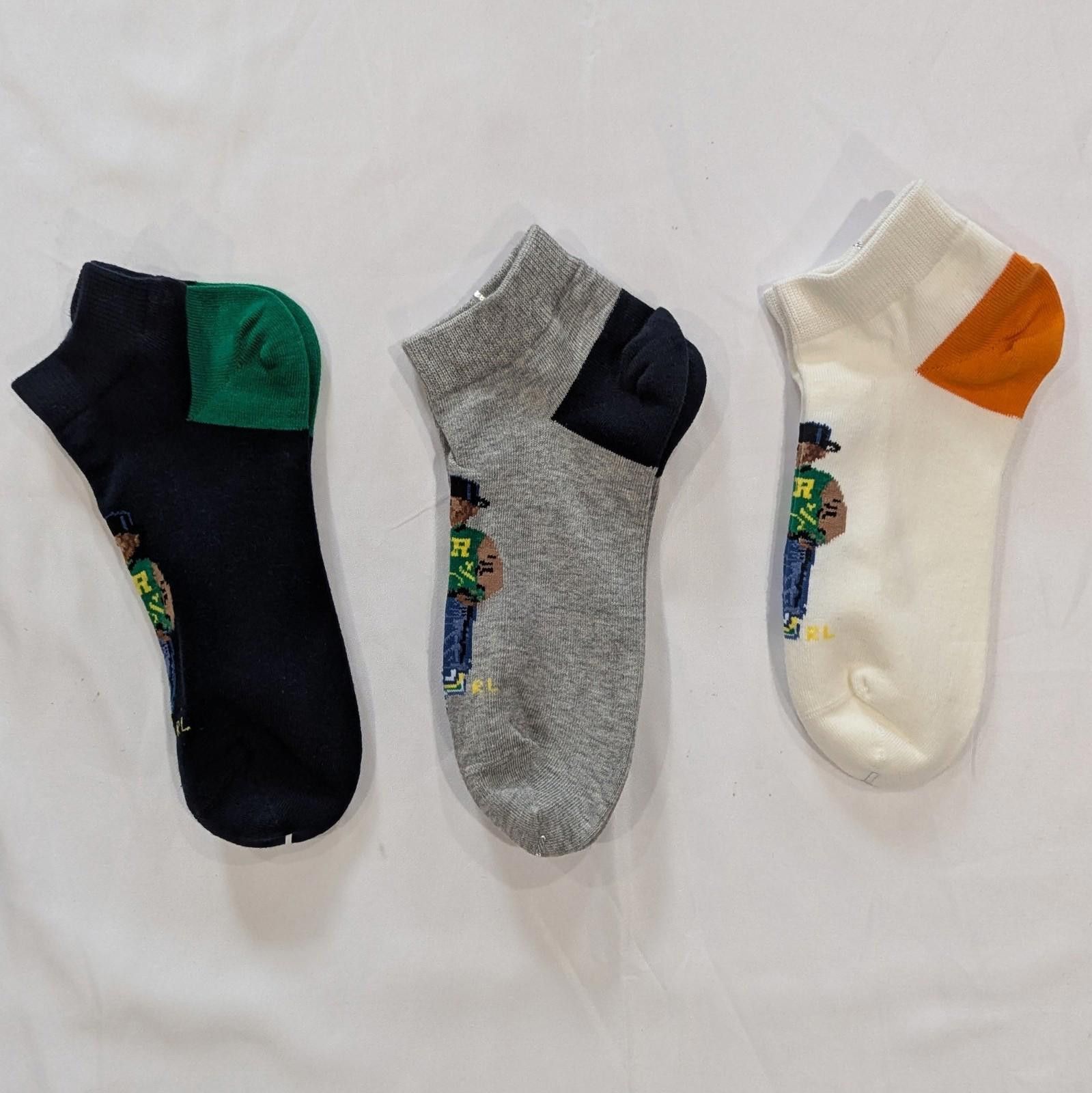 Polo Ralph Lauren Ralph Lauren Bear Ankle Socks 3-Pack Multi-Color Size 39-42 Size ONE SIZE - 1 Thumbnail