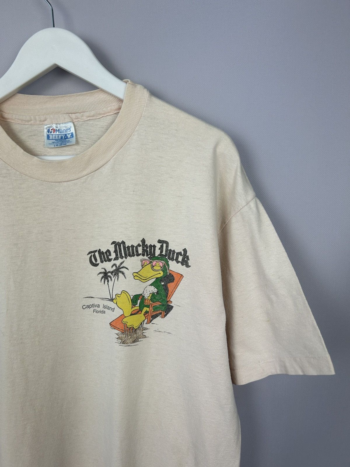 Hanes Vintage 1989 The Mucky Duck Captiva Island Florida 80s Size US L / EU 52-54 / 3 - 12 Thumbnail