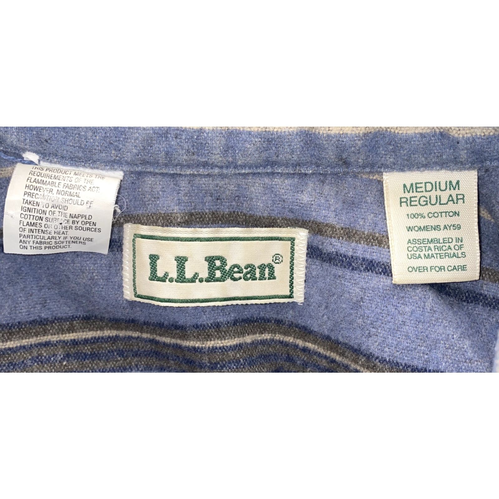Vintage L.L. Bean Women’s Blue Striped Long Sleeve Snap Button Front Shirt Size M Regular Fit Button-Up Collared Cotton 100% New? Size M / US 6-8 / IT 42-44 - 6 Thumbnail