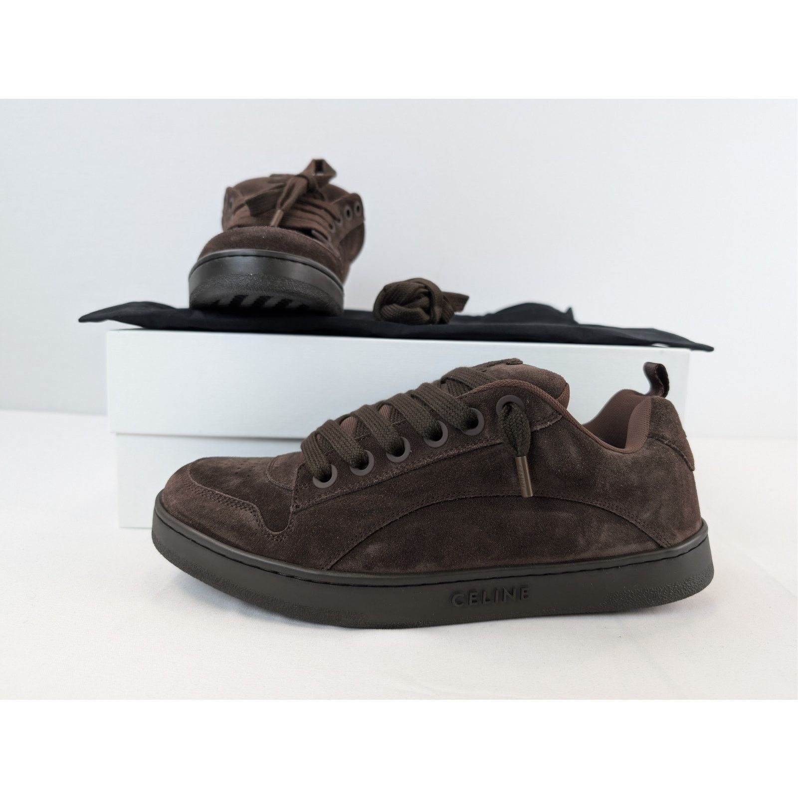 Celine o1rshd1 Suede Calfskin & Mesh Huntington Low top Sneakers Size US 9 / EU 42 - 19 Thumbnail