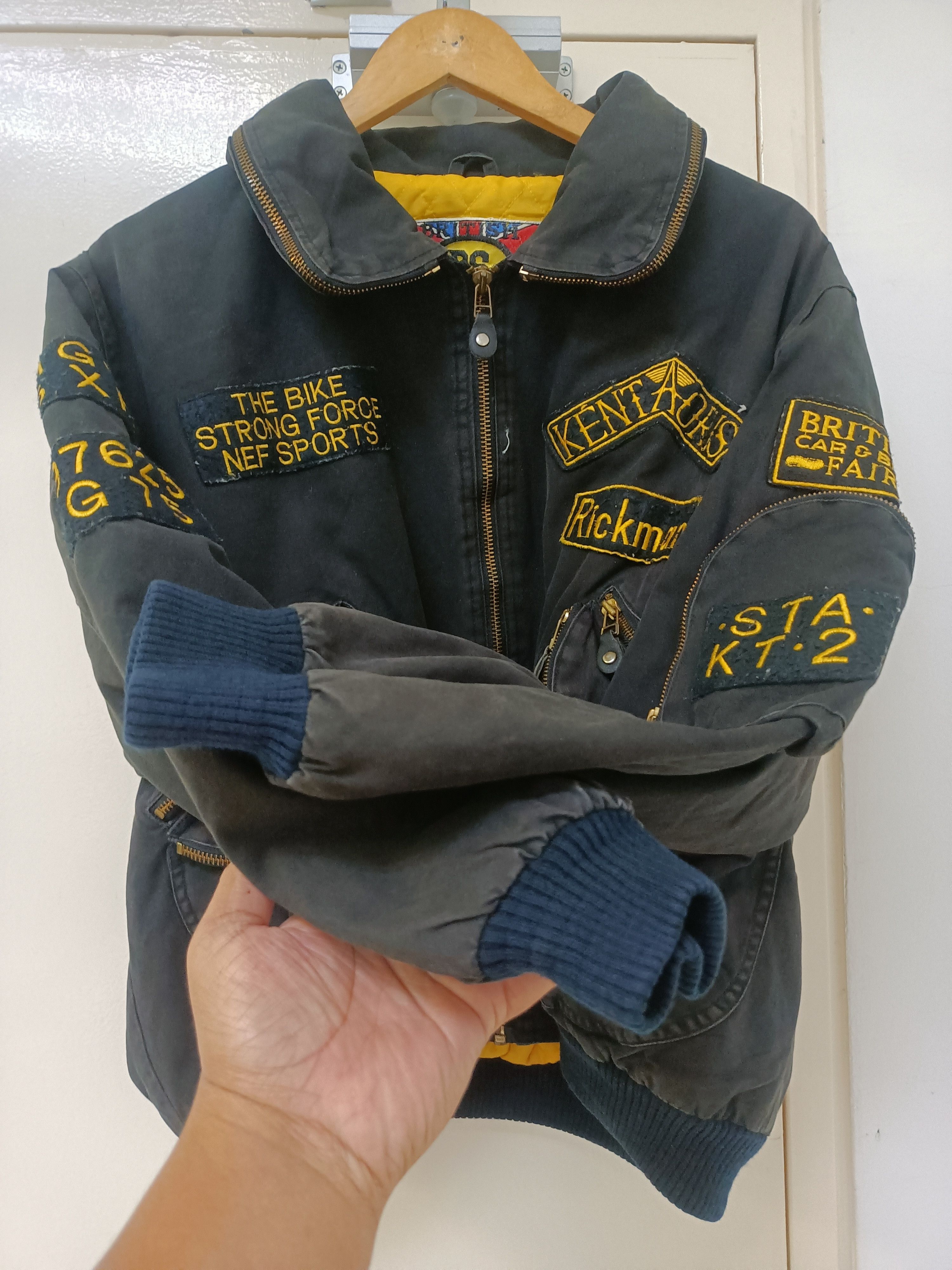 Vintage Vintage British Swooplex Biker Bomber Patches Jacket Size US XL / EU 56 / 4 - 5 Thumbnail