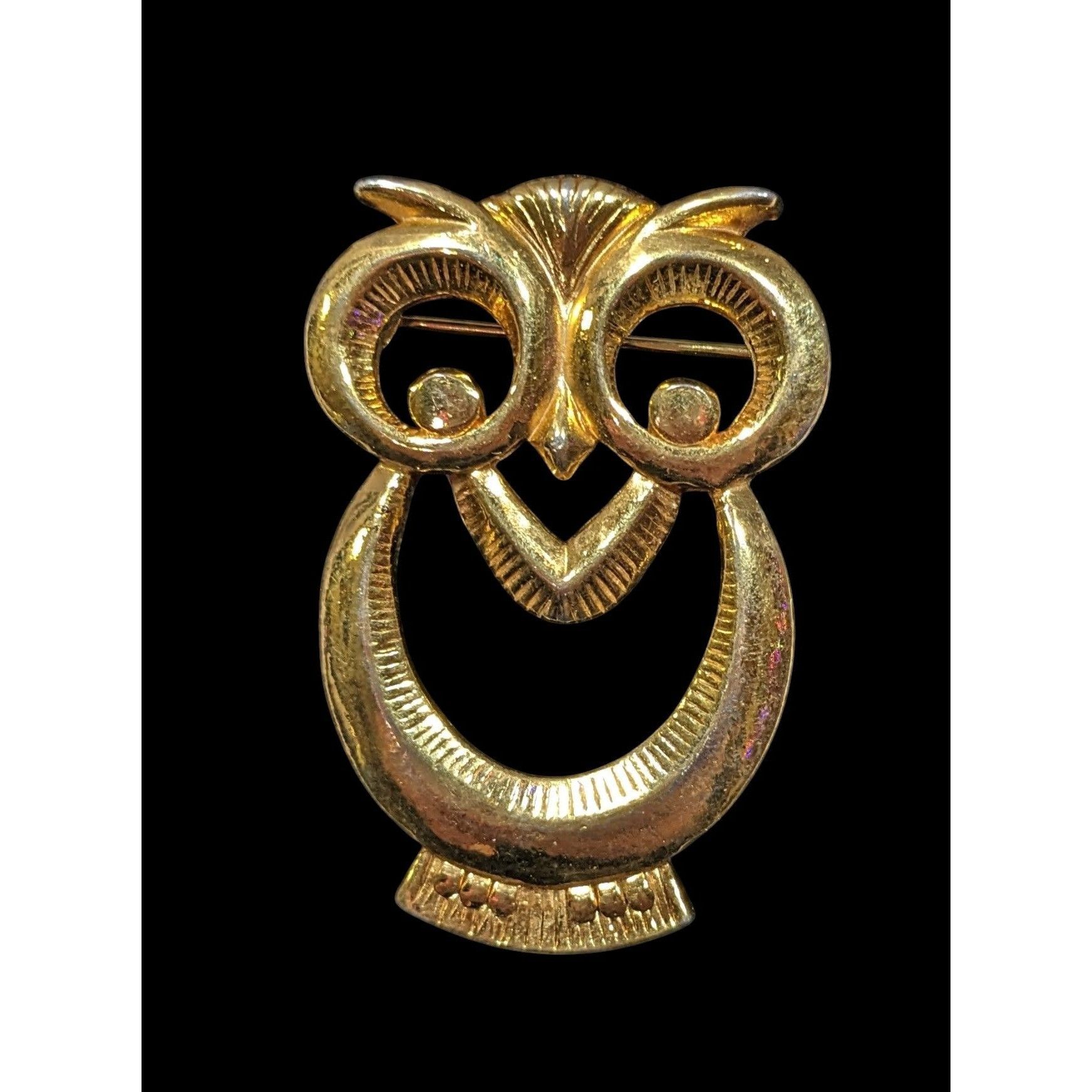 Other Vintage Nature Inspired Gold Tone Open Owl Brooch Size ONE SIZE - 1 Thumbnail