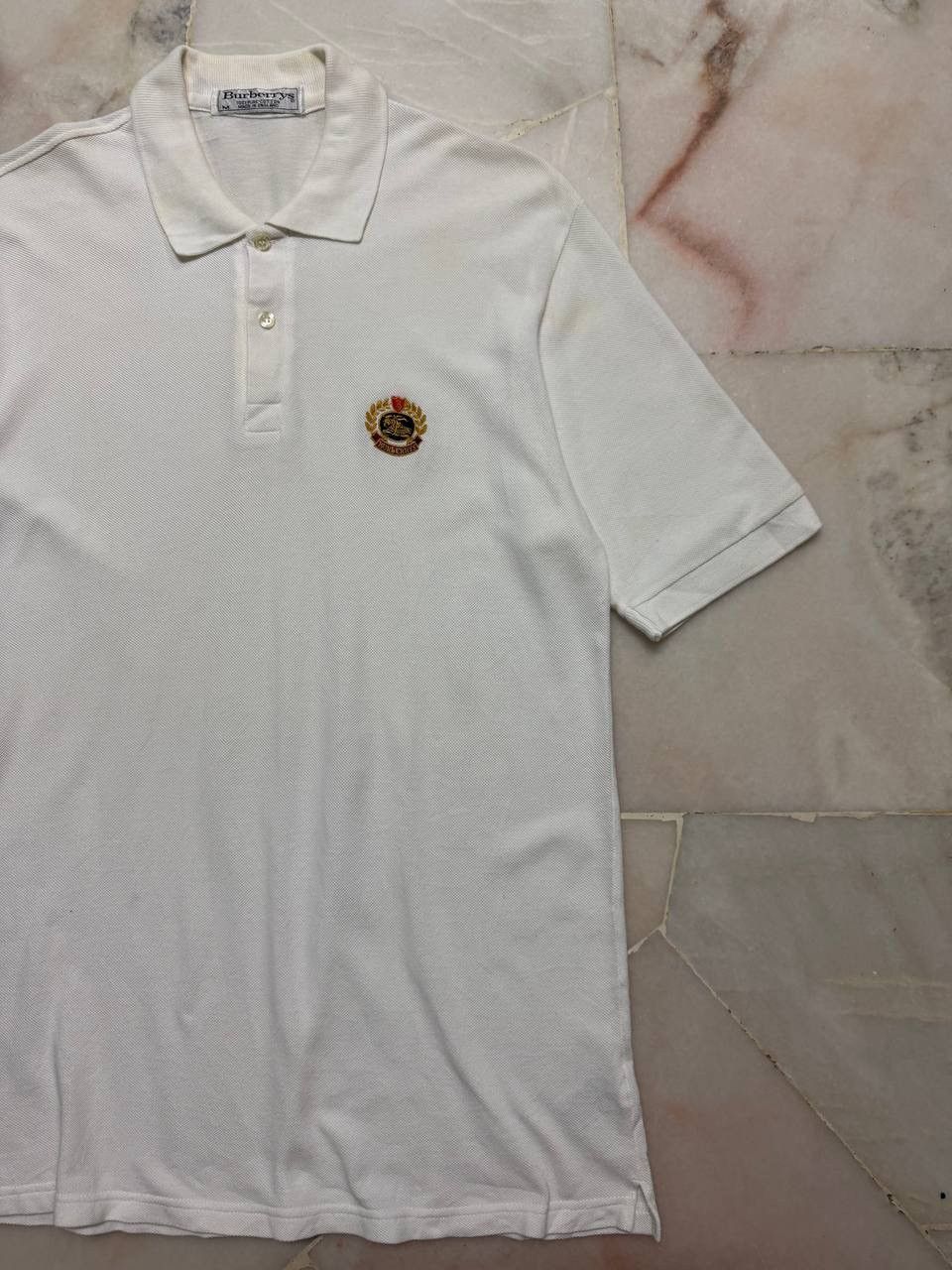 Burberry Vintage 90's Burberrys Polo White Tee Made In England Size US M / EU 48-50 / 2 - 4 Thumbnail