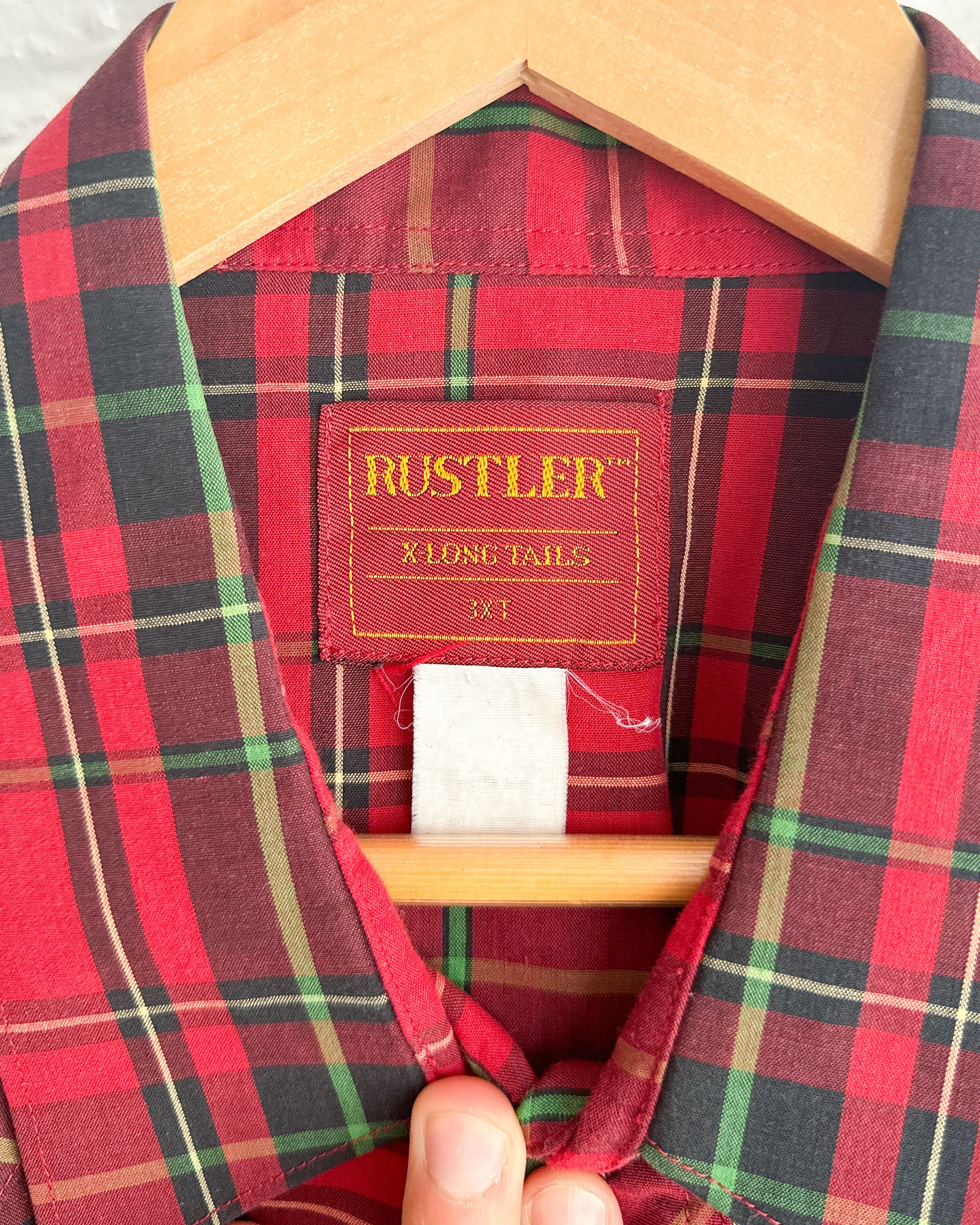 Vintage Vintage 90s Rustler X Long Tails Western Shirt Plaid 3XLT Size US XXL / EU 58 / 5 - 3 Thumbnail