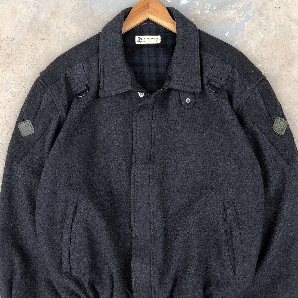 Japanese Brand Vintage 90s JC-Haward Men’s Wool Bomber Jacket Size US XL / EU 56 / 4 - 2 Thumbnail