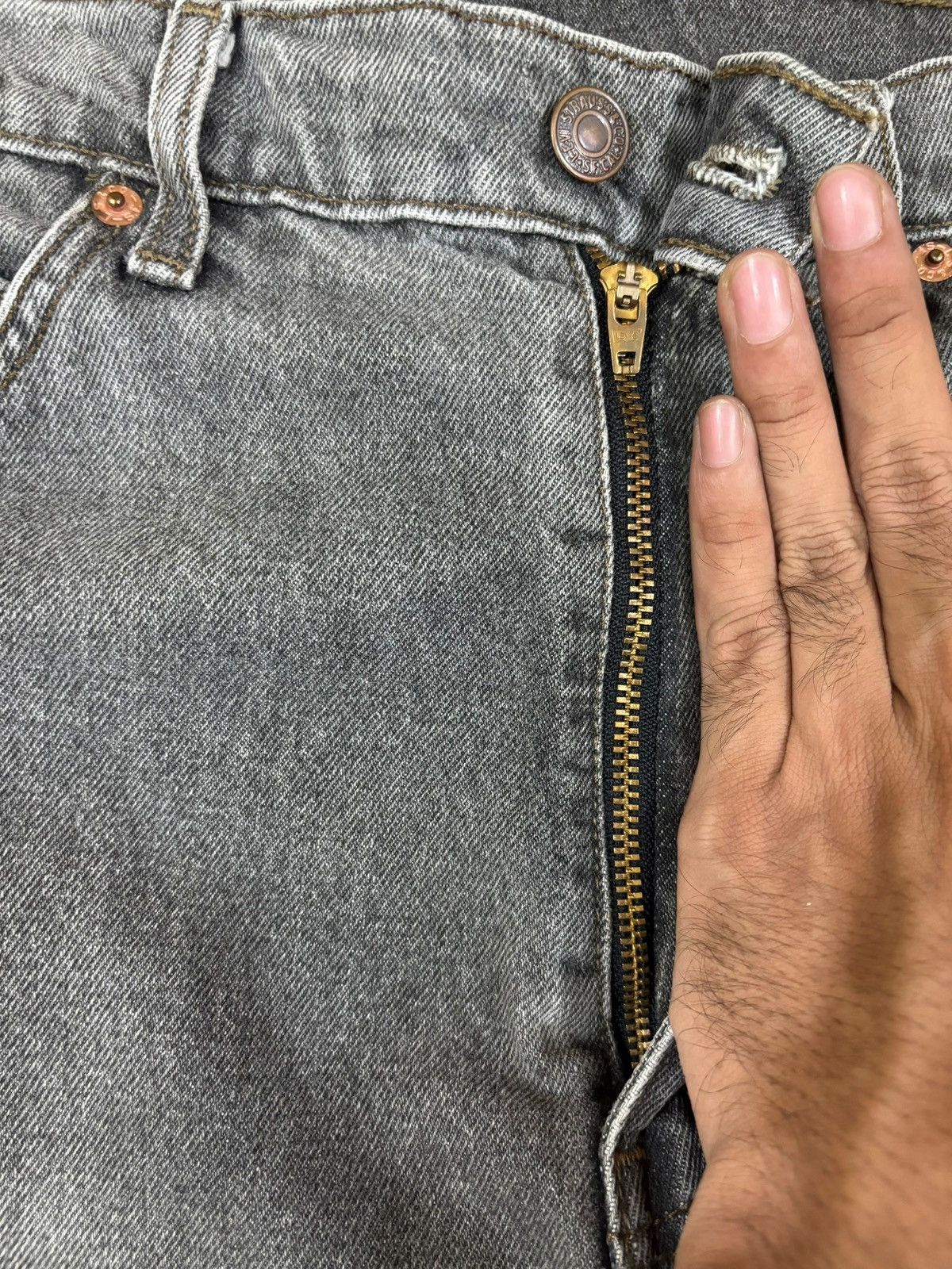 Levi's Vintage 90s Levis 310 Orange Tab Charcoal Wash Distress Jean Size US 34 / EU 50 - 3 Thumbnail