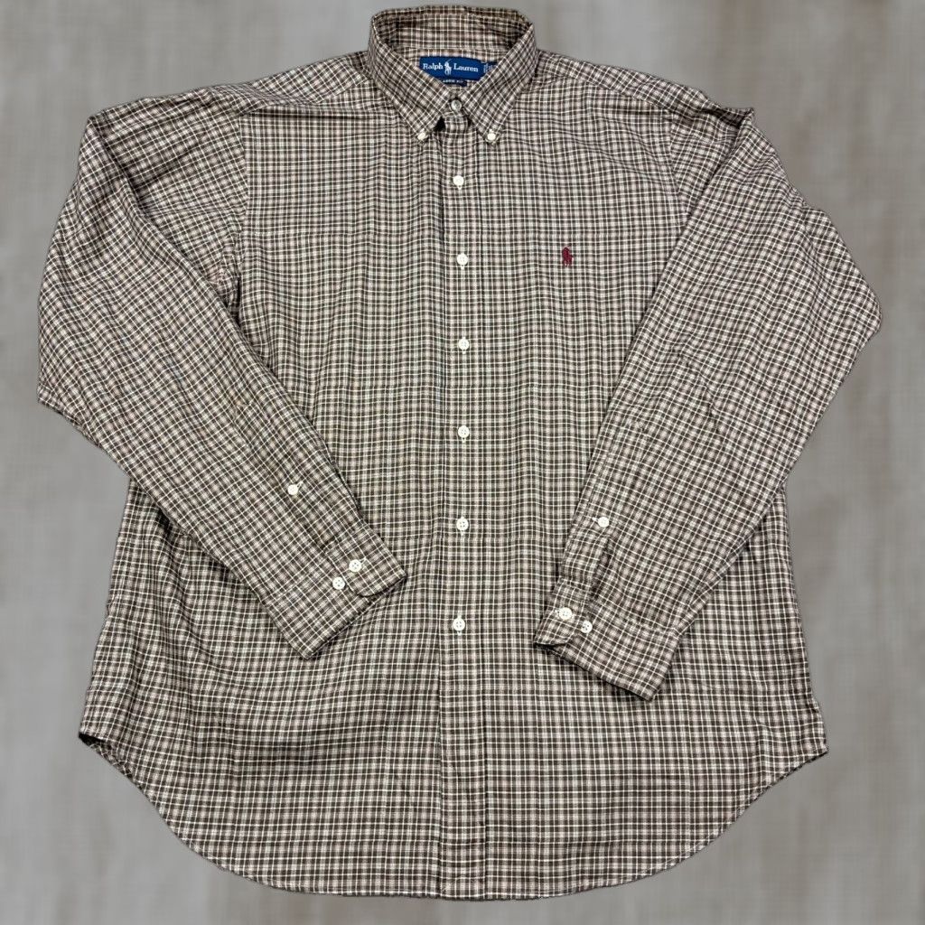Ralph Lauren Ralph Lauren Shirt Men Large Brown Plaid Button-Up Classic Fit Flannel Adult Regular Size Size US L / EU 52-54 / 3 - 1 Thumbnail