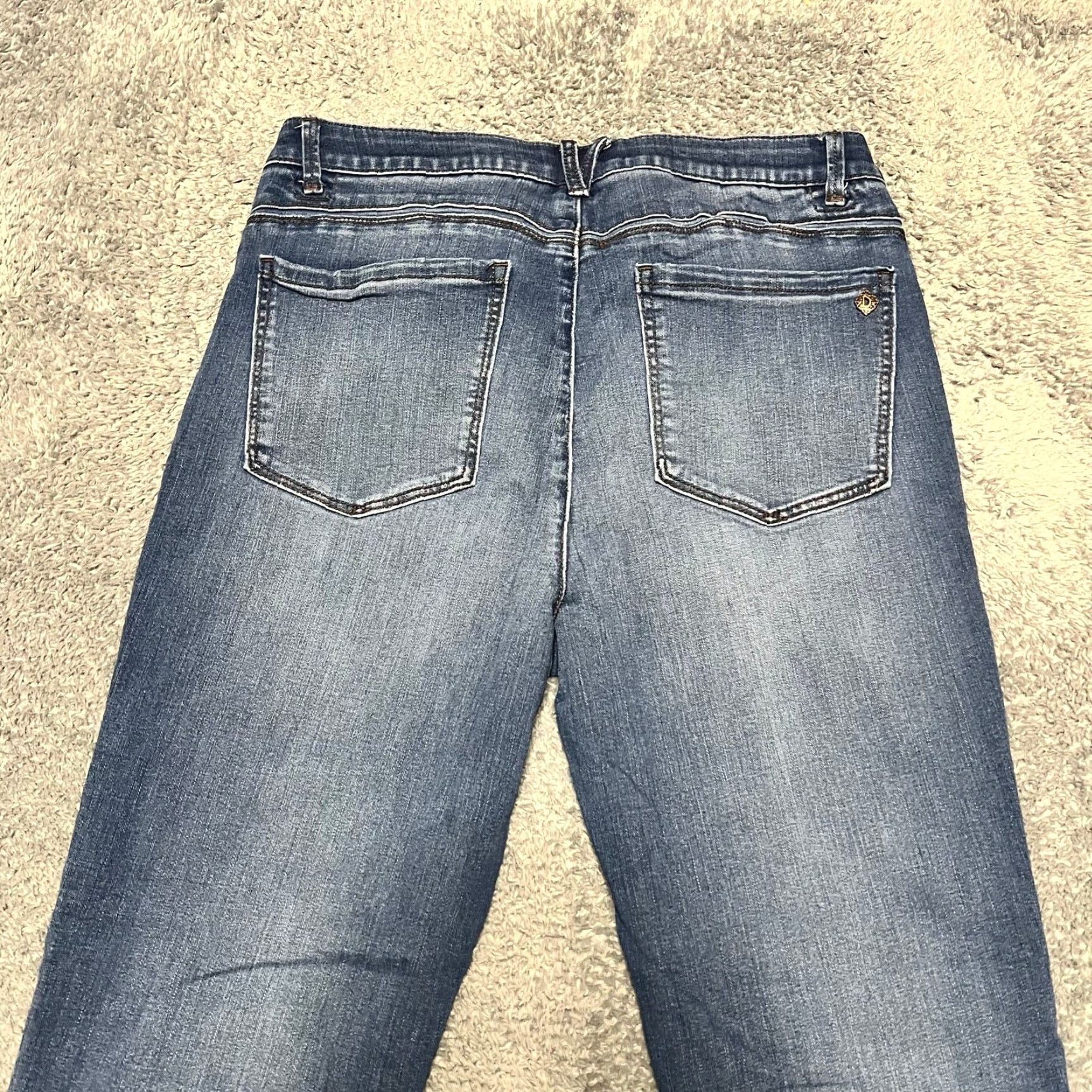 Vintage Democracy Jeans Womens 12 Ankle Denim Blue High Rise 33x27 Pants Regular Size 12 Womens Jeans Blue Denim Pants Ankle Stretch Women Size 34" / US 12 / IT 48 - 4 Thumbnail