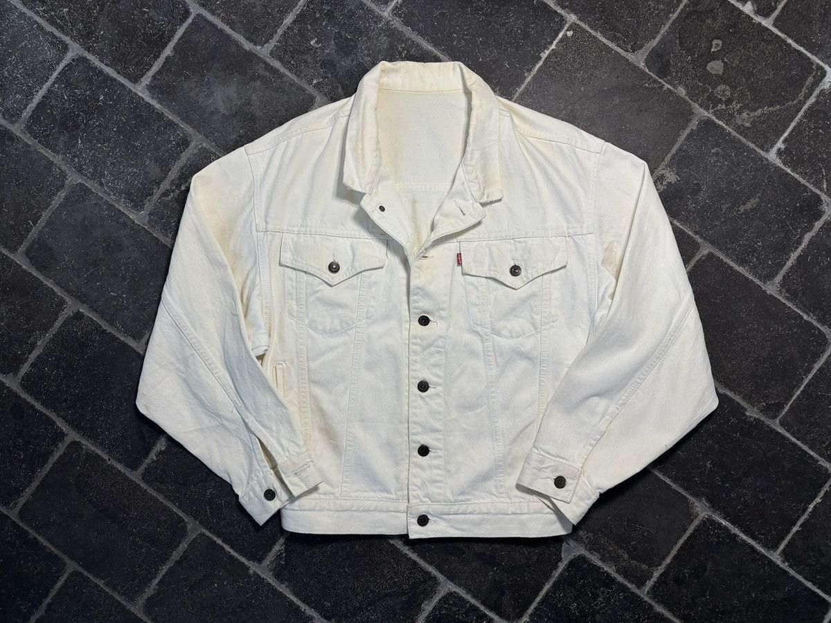 Levi's 1990s Vintage Levi's Denim Jacket White Jean Jacket Size US S / EU 44-46 / 1 - 18 Thumbnail