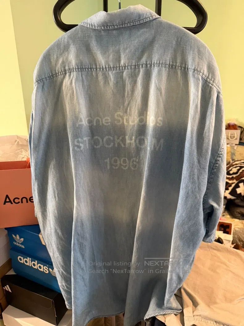 Acne Studios Acne Studios Washed Denim Back Logo Short Sleeve Size XL / US 12-14 / IT 48-50 - 6 Thumbnail